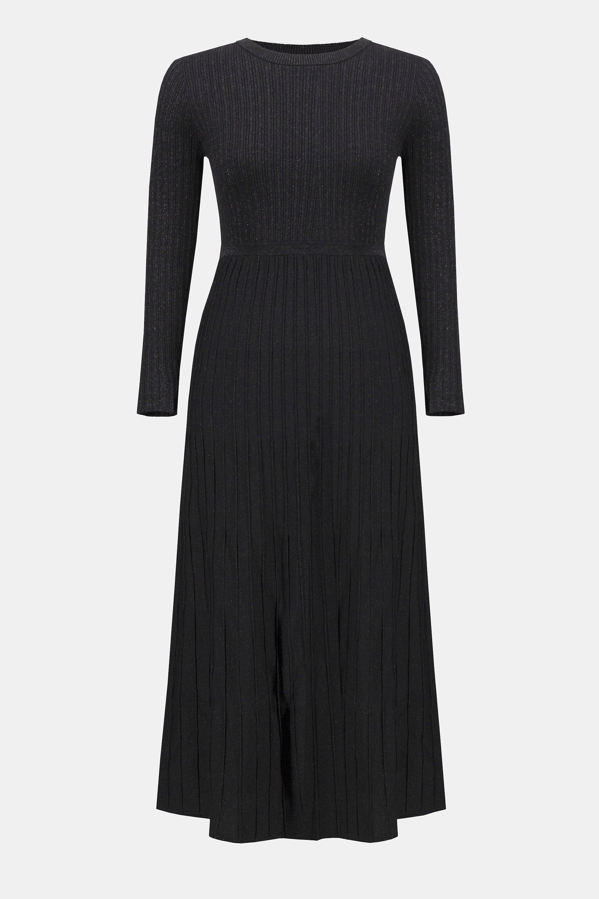 Joseph Ribkoff Knit Fit & Flare Crew Neck Dress 253987 - Black