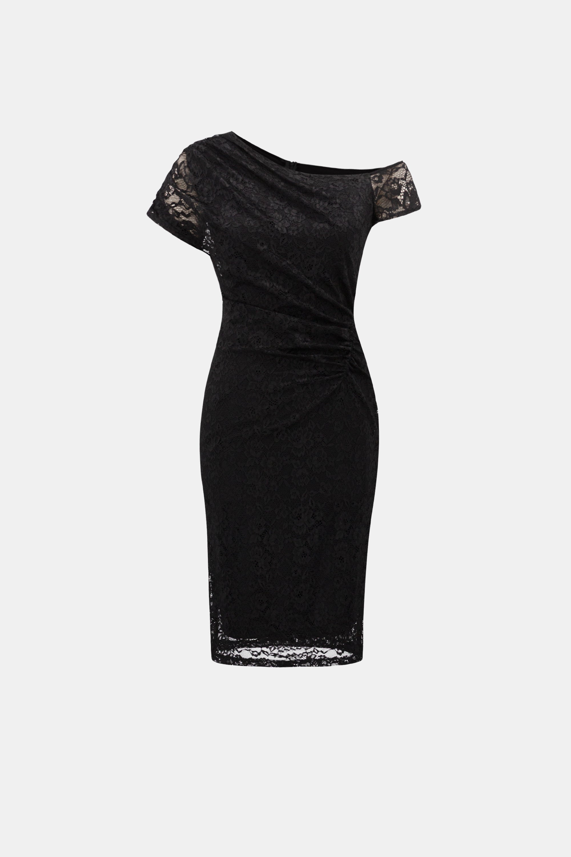 Joseph Ribkoff Lace Off Shoulder Sheath Dress 264200 - Black