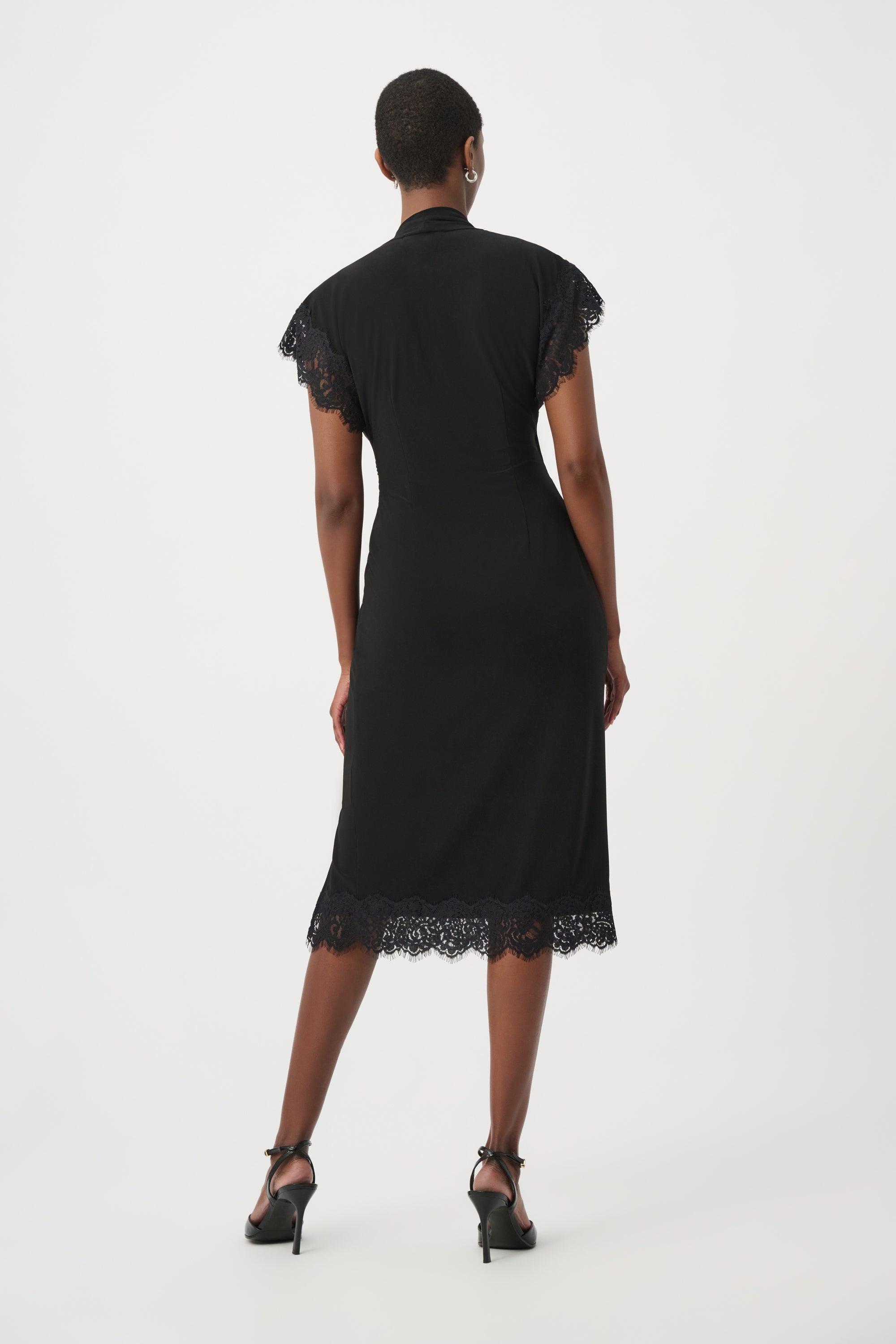 Joseph Ribkoff Lace Trim Sheath Dress 264188 - Black