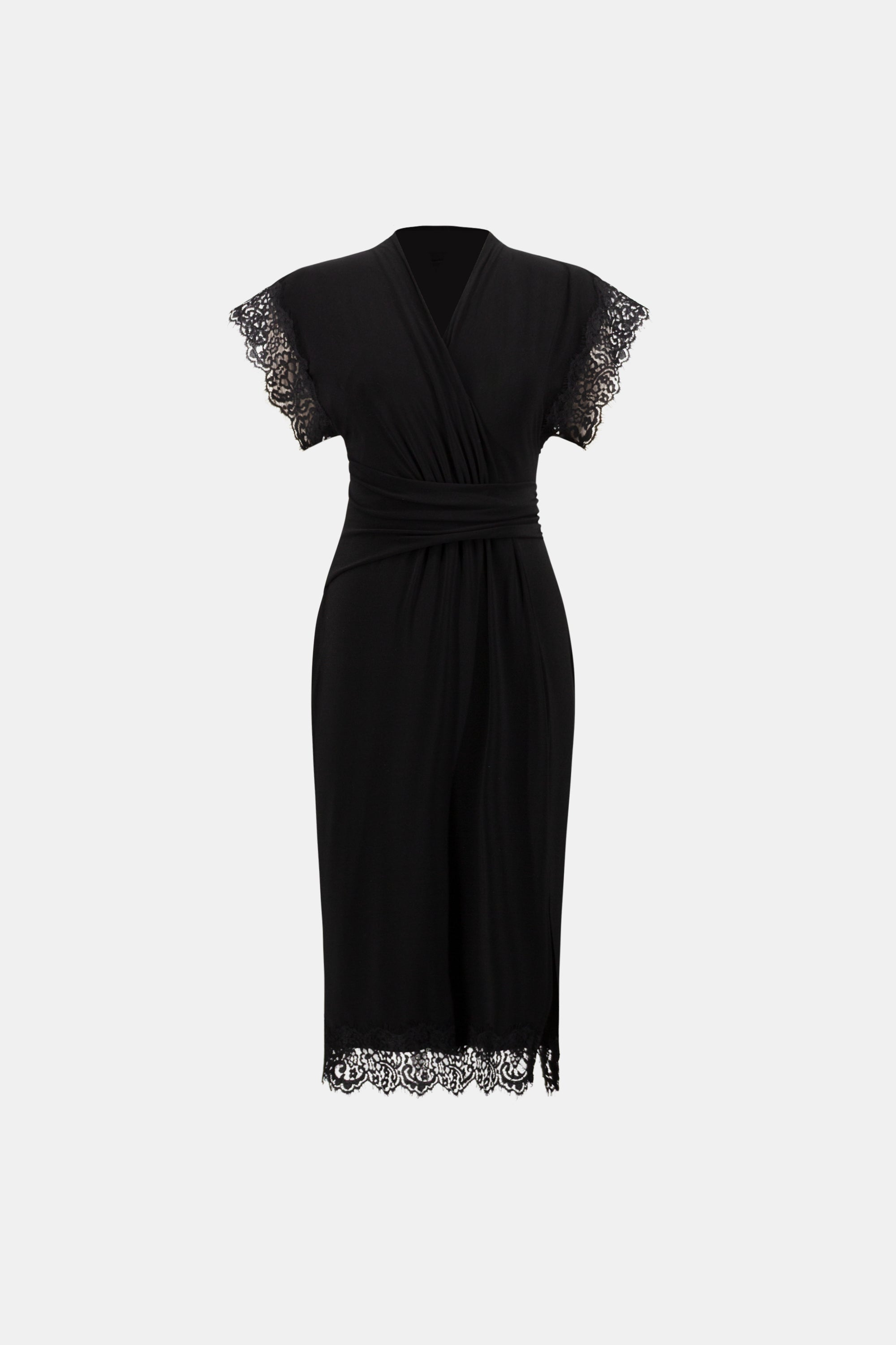 Joseph Ribkoff Lace Trim Sheath Dress 264188 - Black