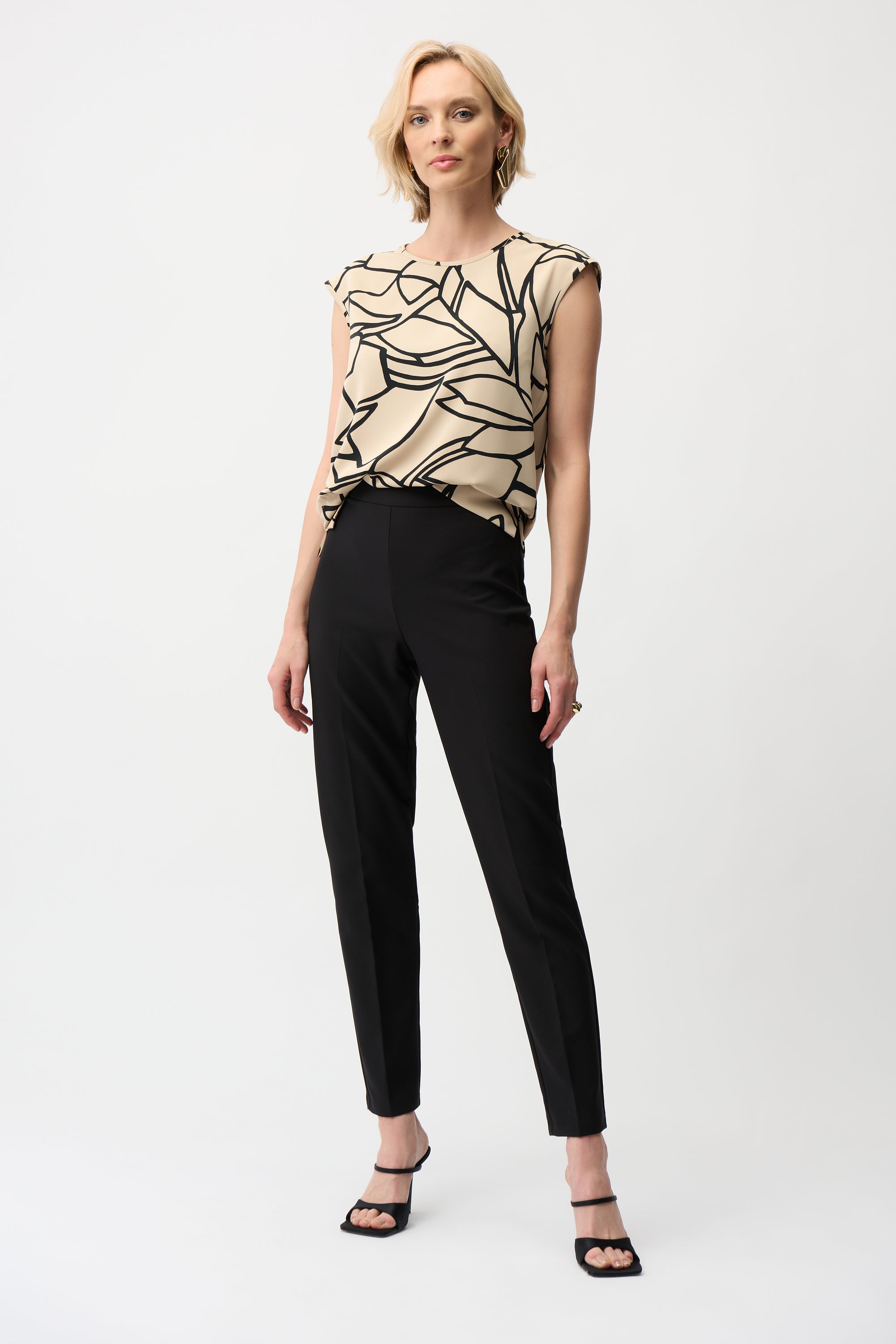 Joseph Ribkoff Lux Twill Pull-On Slim Fit pants 261079 - Black