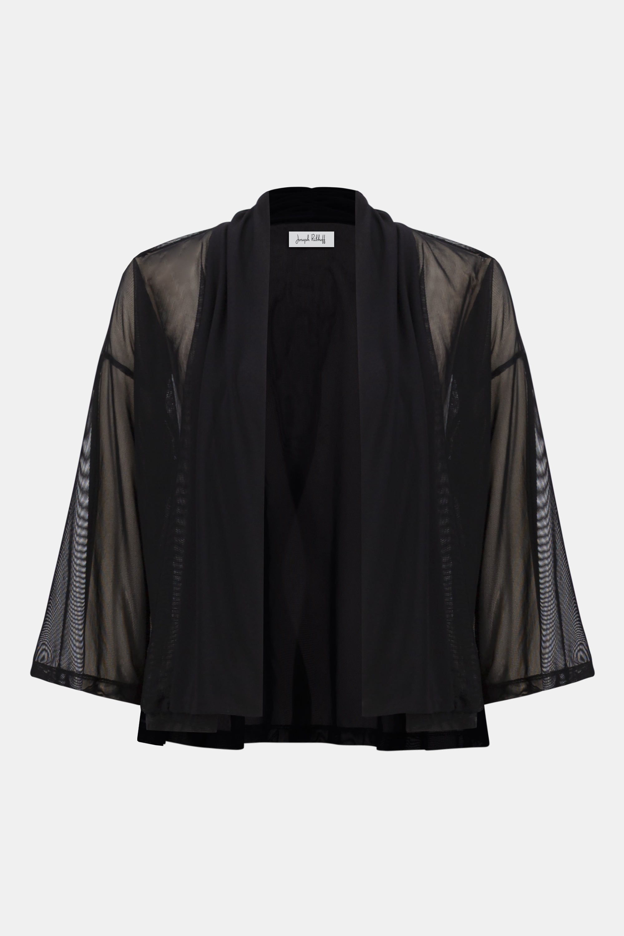 Joseph Ribkoff Mesh Draped Open Cover Up 261204 - Black