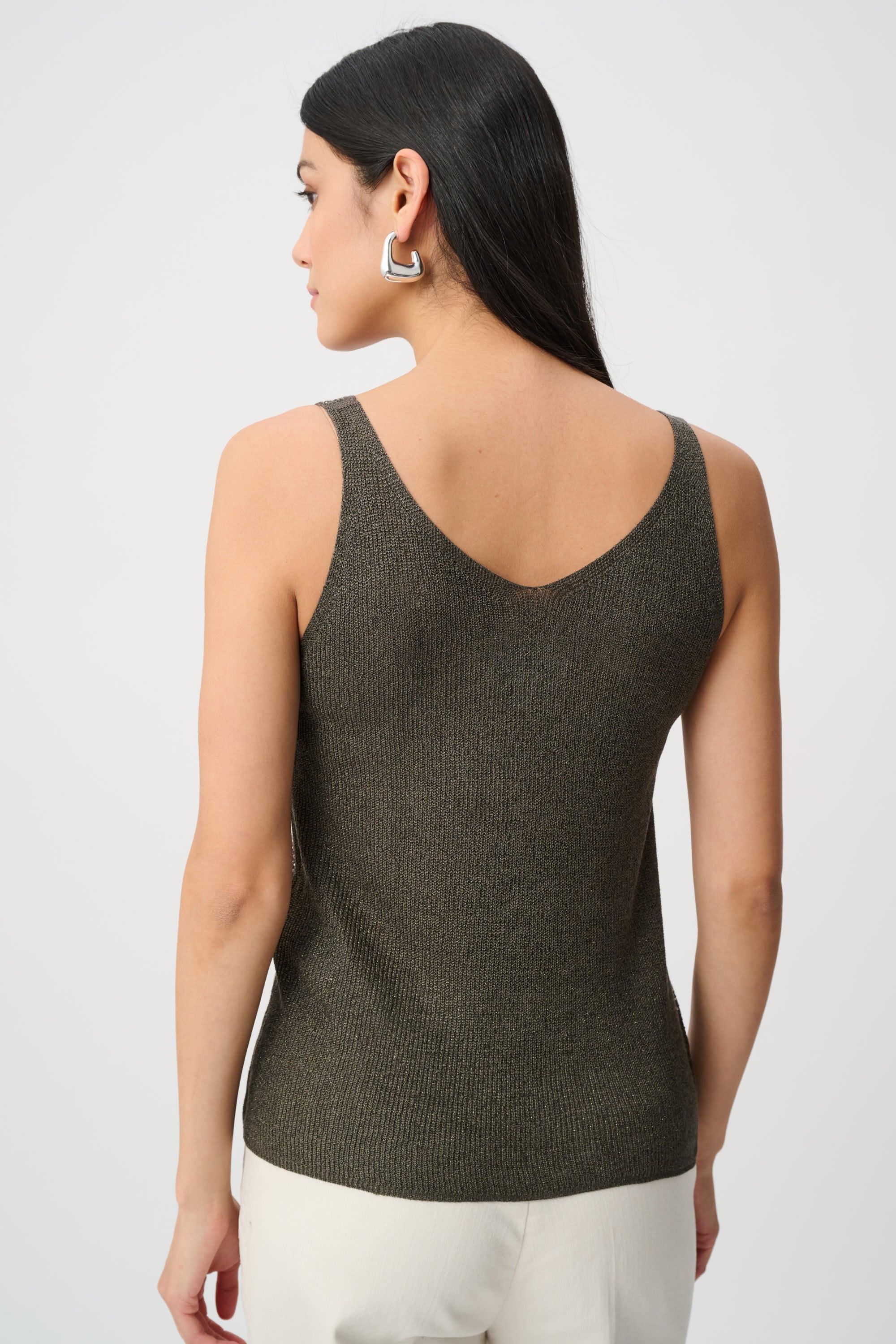 Joseph Ribkoff Metallic Knitted Camisole With Rhinestones 252915 - 2 Colours