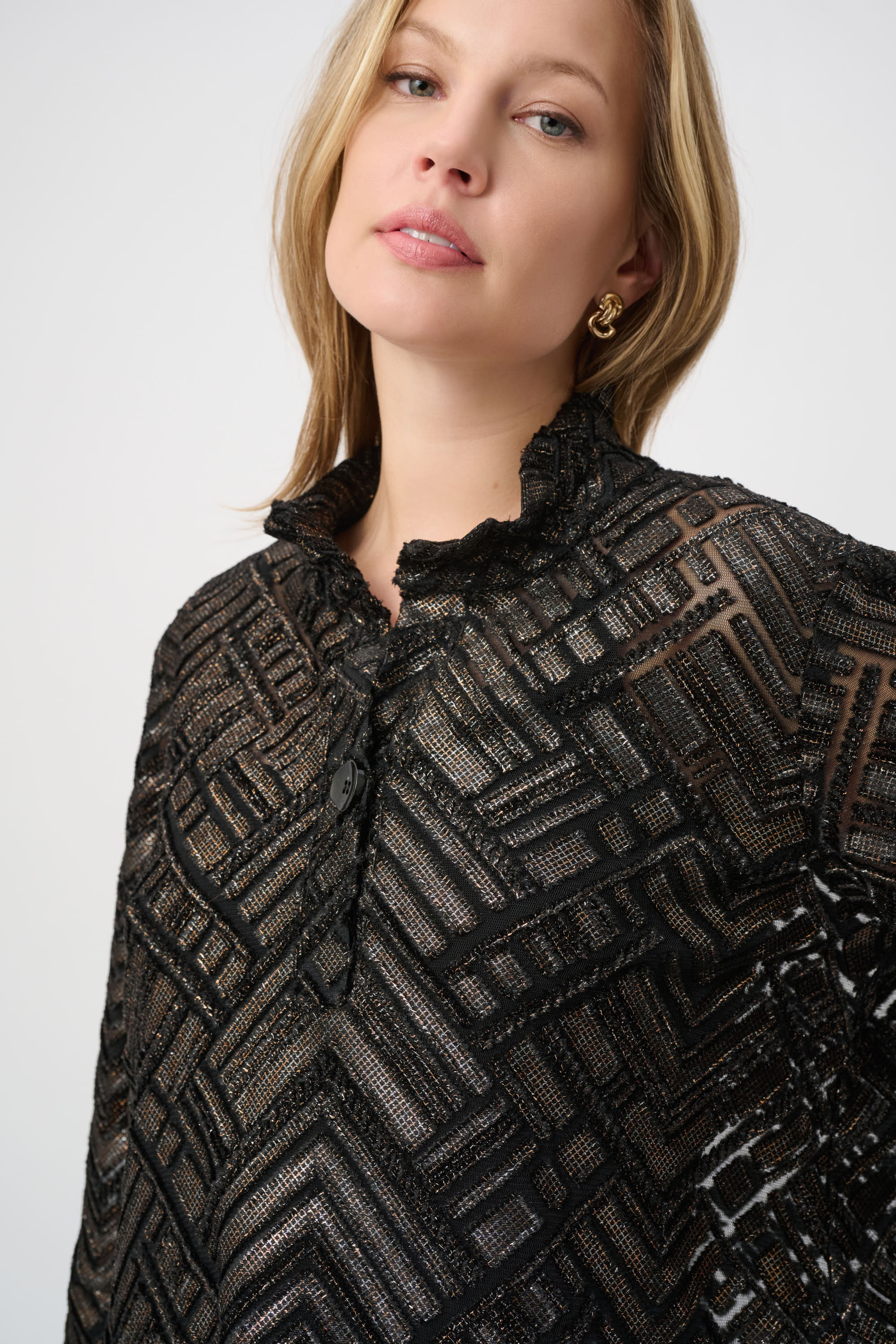 Joseph Ribkoff Novelty Burnout Trapeze Tunic 264104 - Black/ Bronze