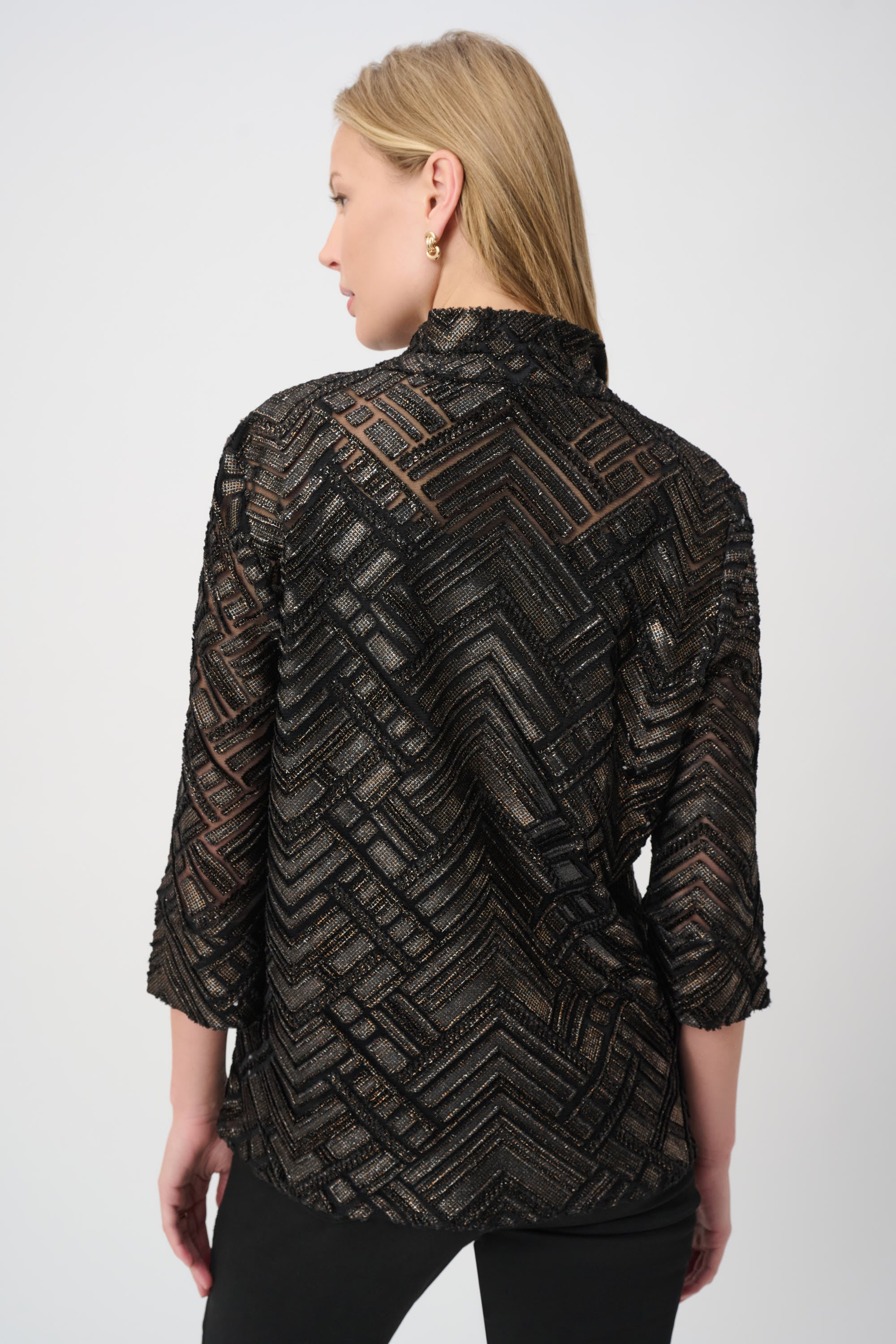 Joseph Ribkoff Novelty Burnout Trapeze Tunic 264104 - Black/ Bronze