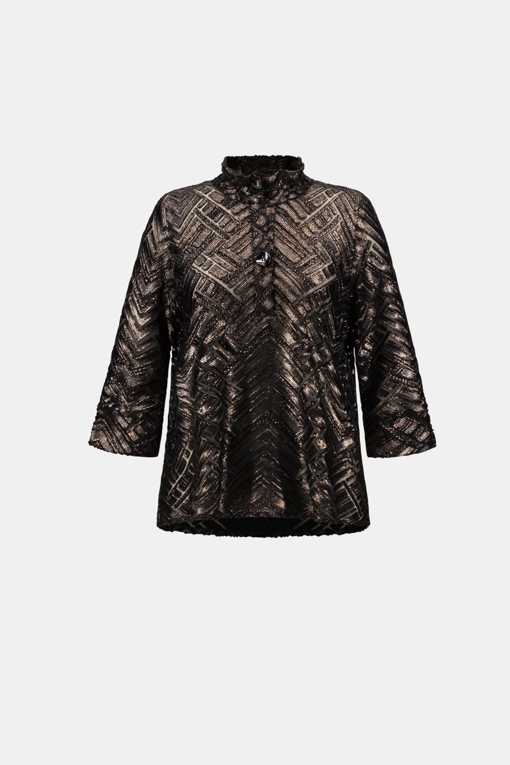Joseph Ribkoff Novelty Burnout Trapeze Tunic 264104 - Black/ Bronze