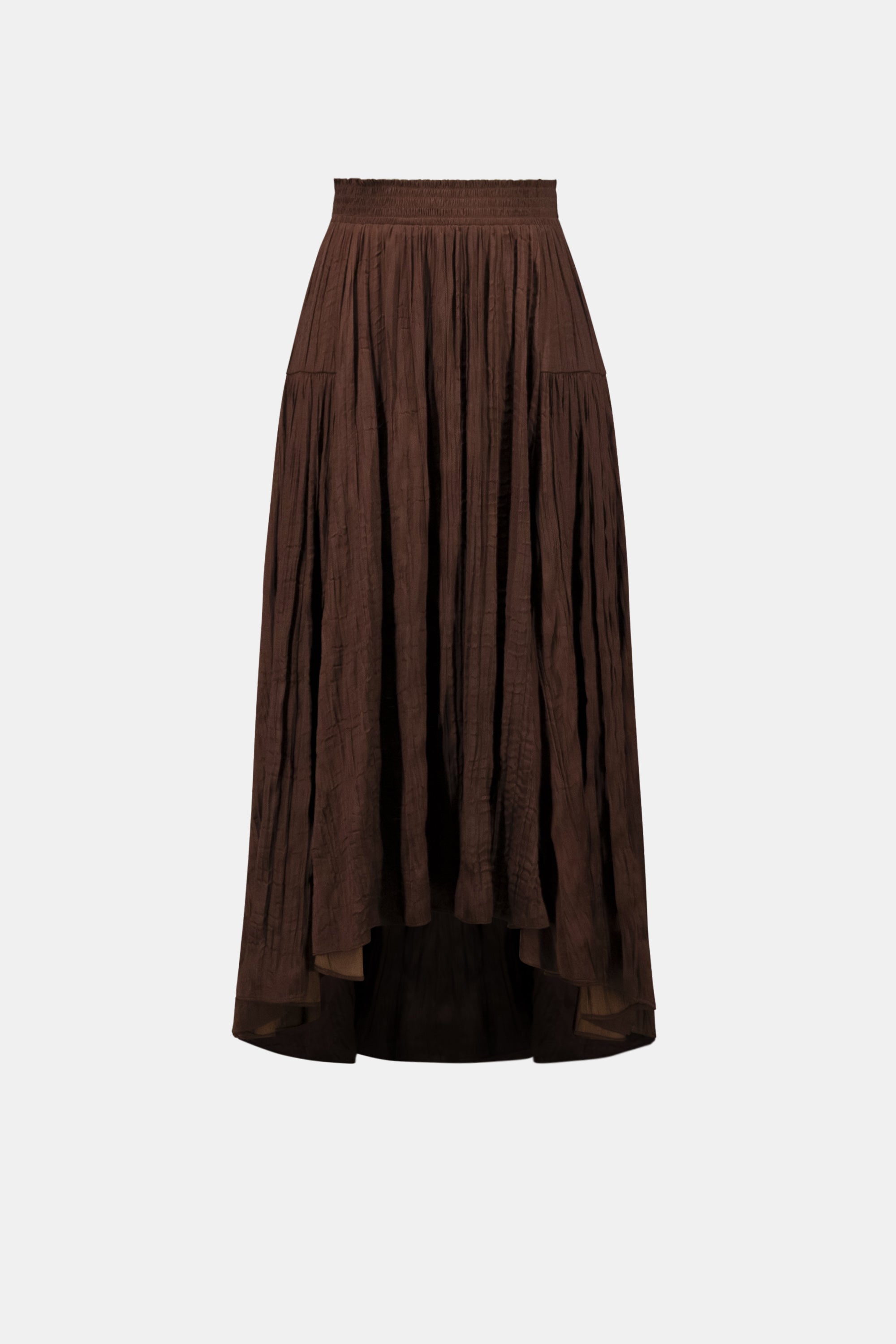 Joseph Ribkoff Satin Flare Skirt With Pleats 262960 - Mahogany