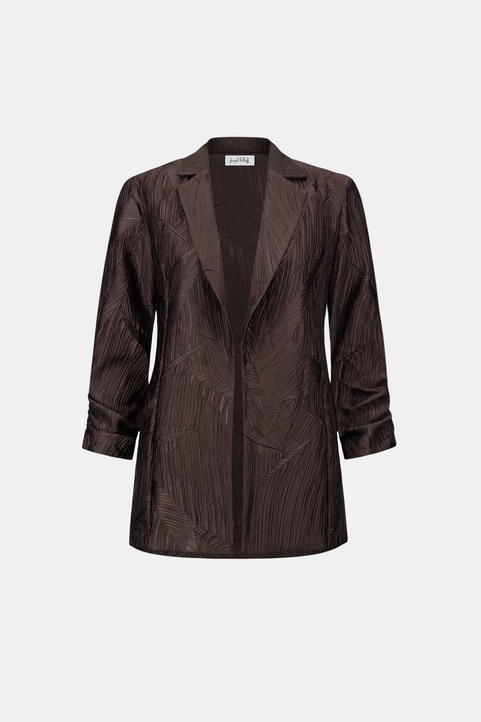 Joseph Ribkoff Pleated Satin Open Blazer 263050 - Mocha