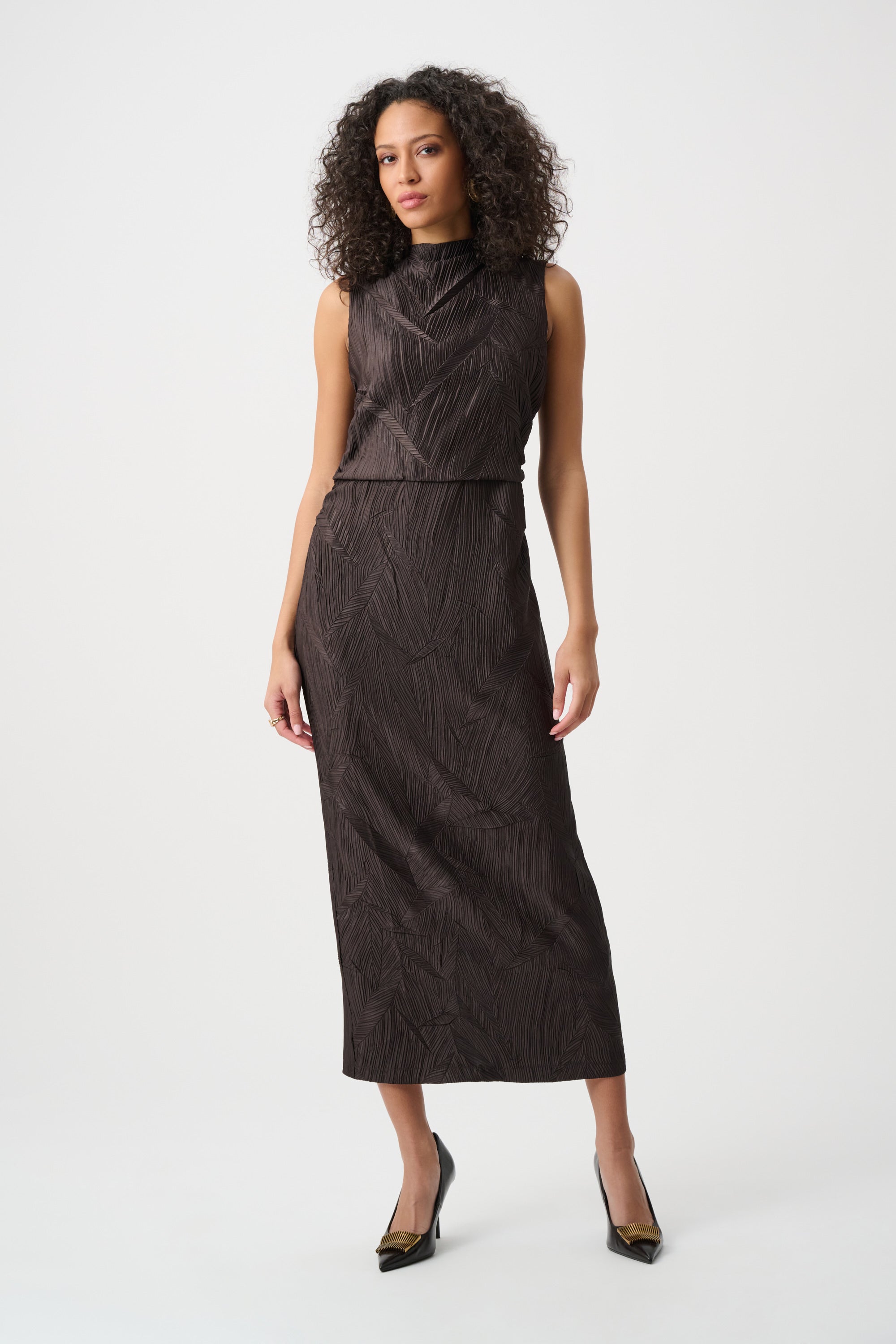 Joseph Ribkoff Sleeveless Midi Dress 263147 - Mocha