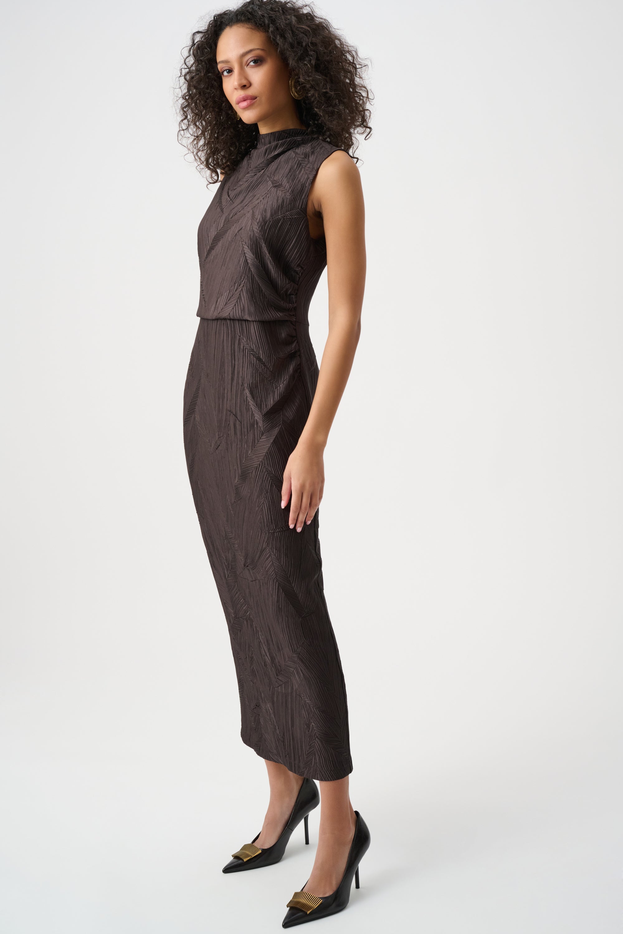Joseph Ribkoff Sleeveless Midi Dress 263147 - Mocha