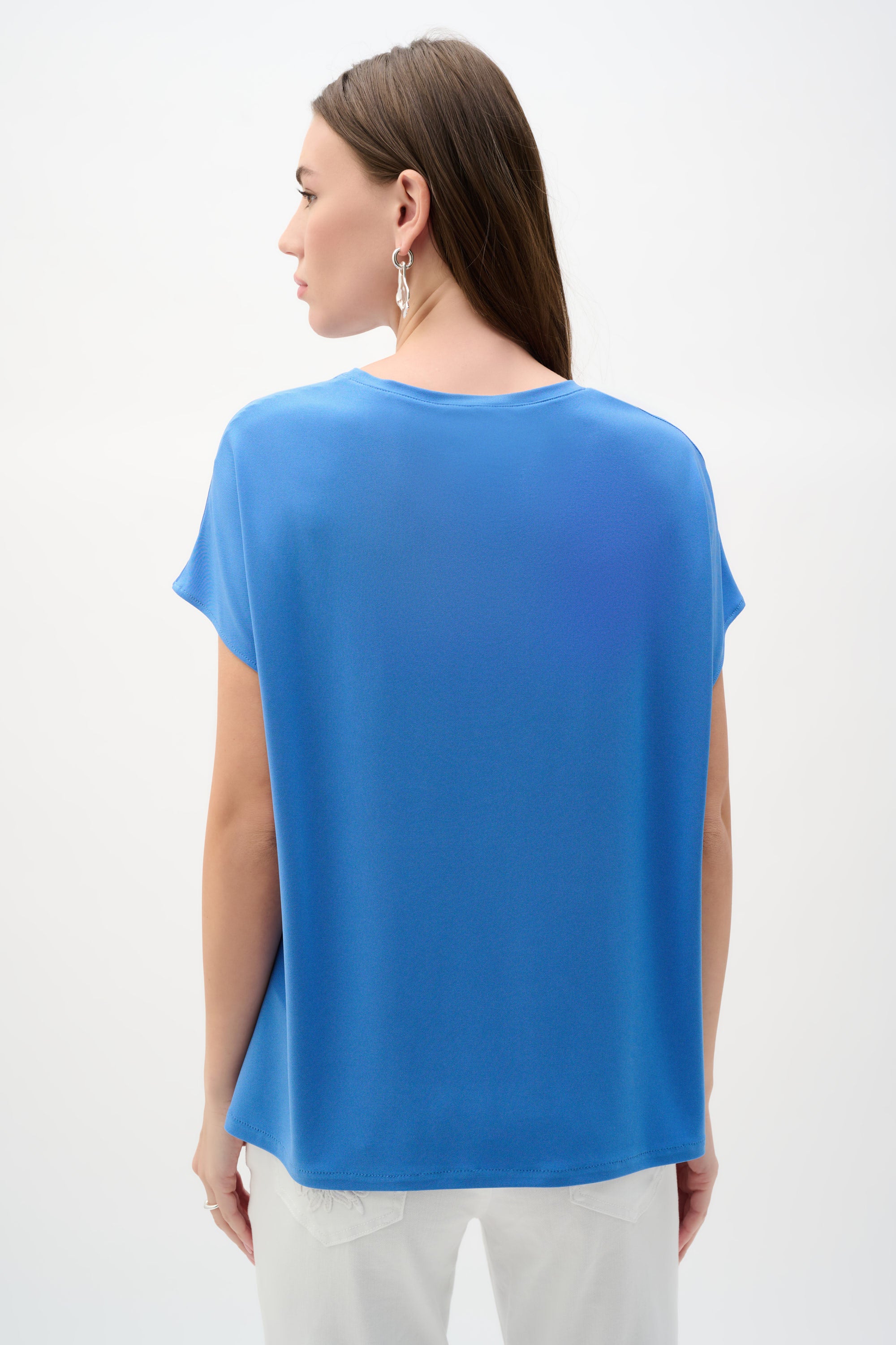 Joseph Ribkoff Silky Straight Top 262189 - Harbour Blue