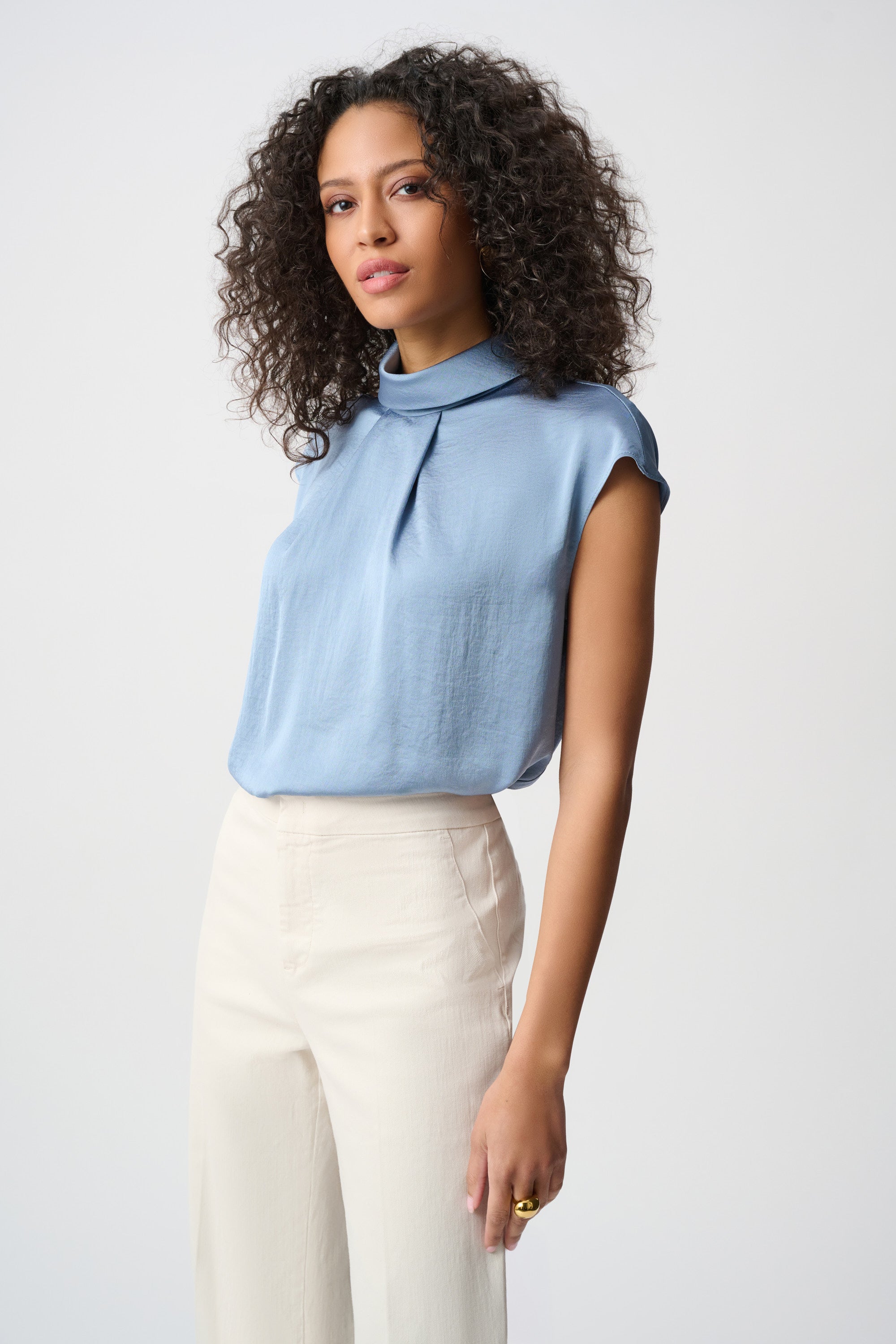Joseph Ribkoff Turtleneck Top 263022 - Chambray