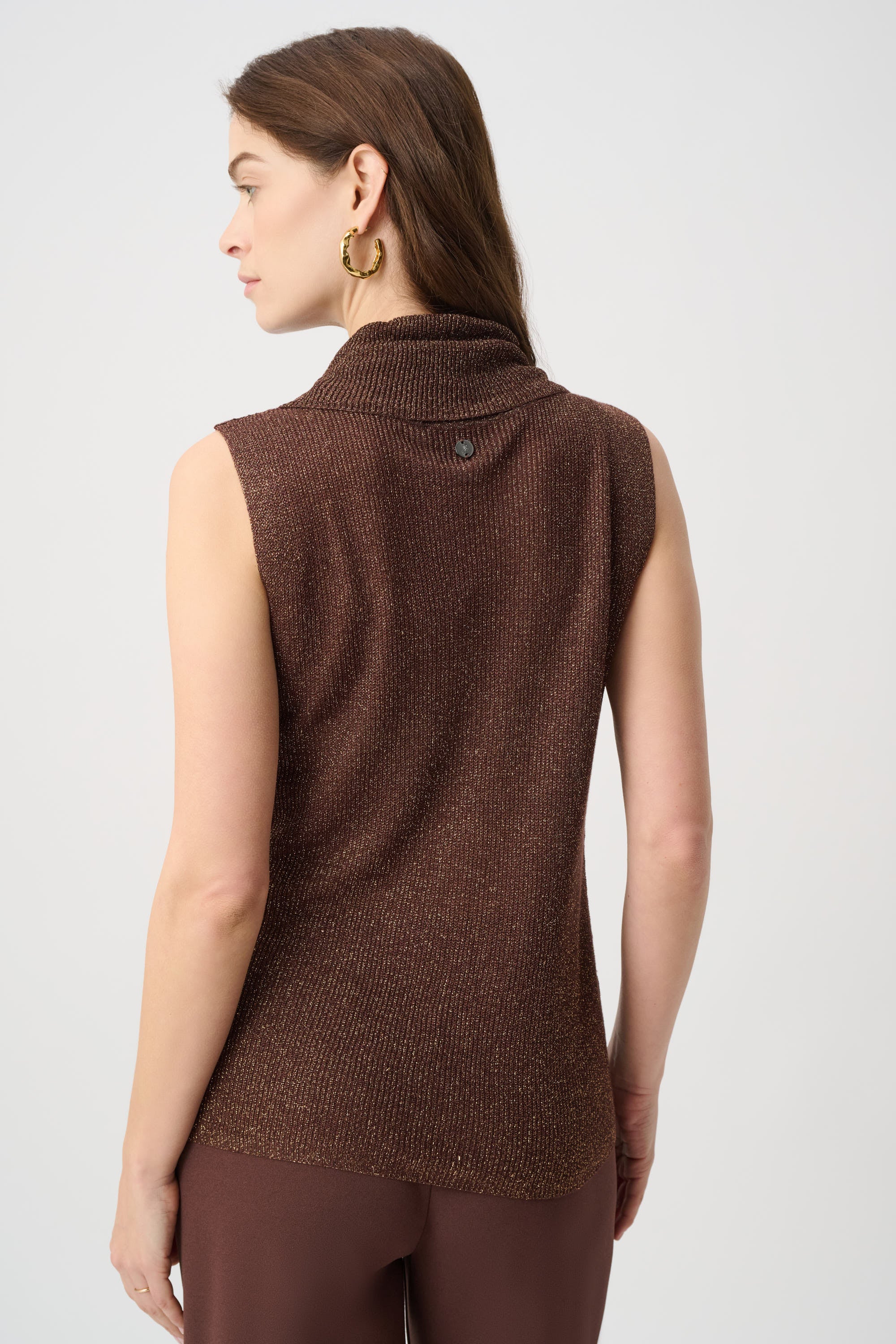 Joseph Ribkoff Rhinestone Cowl Neck Top 264929 - Rust