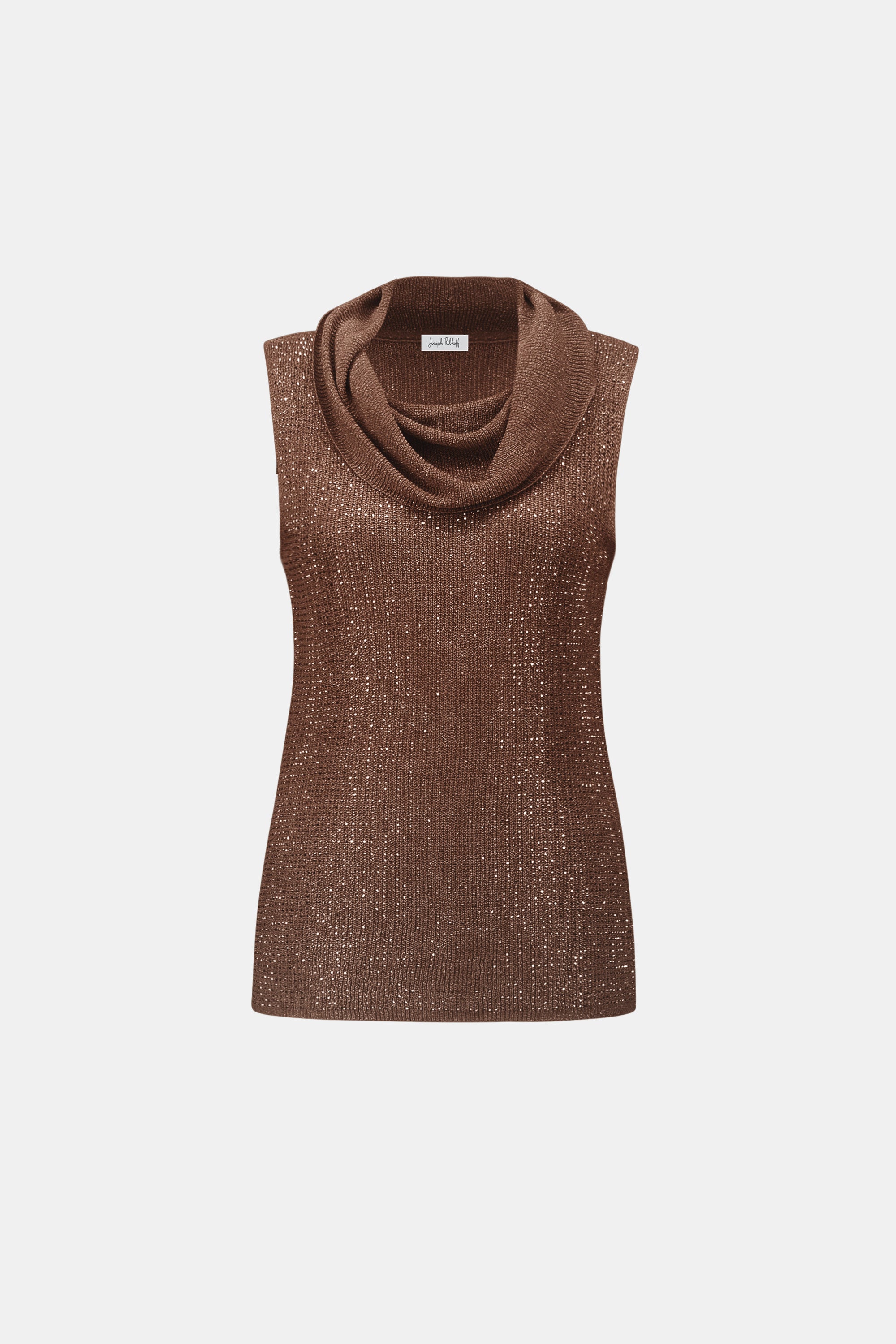 Joseph Ribkoff Rhinestone Cowl Neck Top 264929 - Rust
