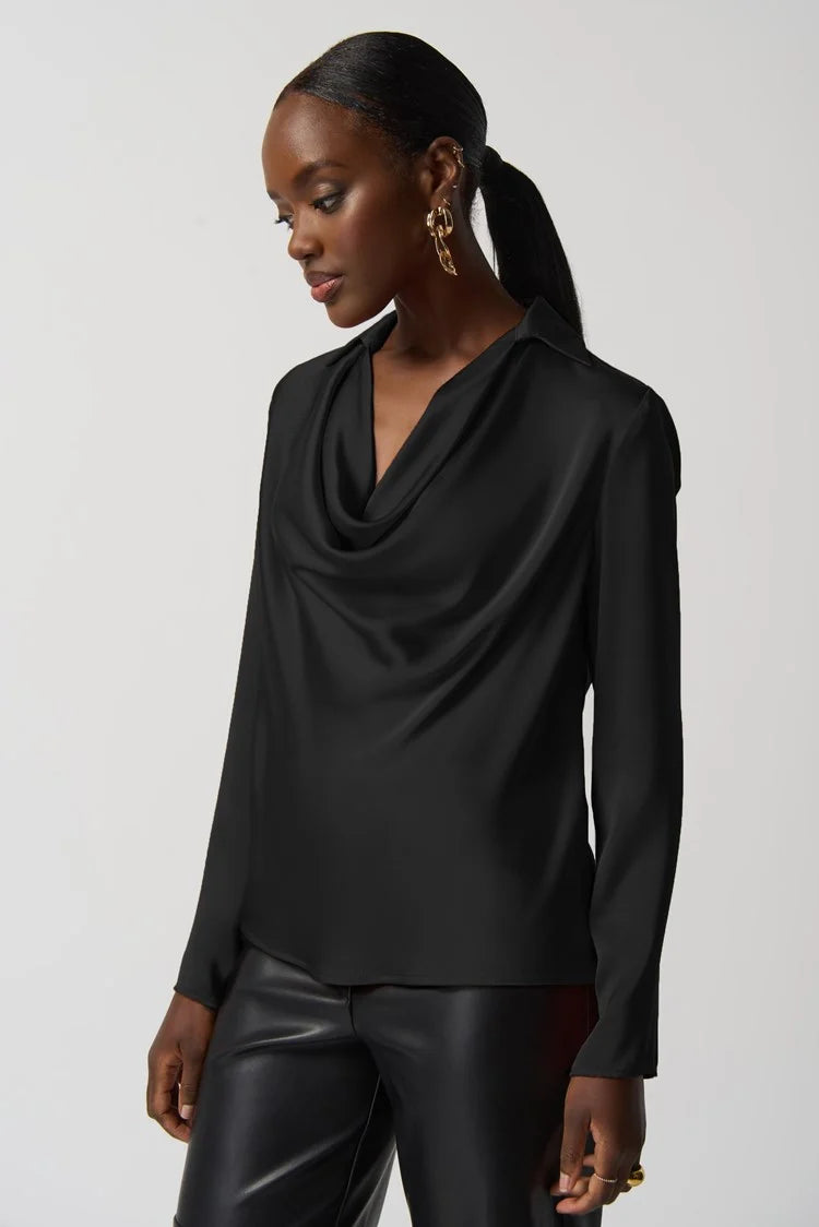 Joseph Ribkoff Satin Blouse 233136 - Black