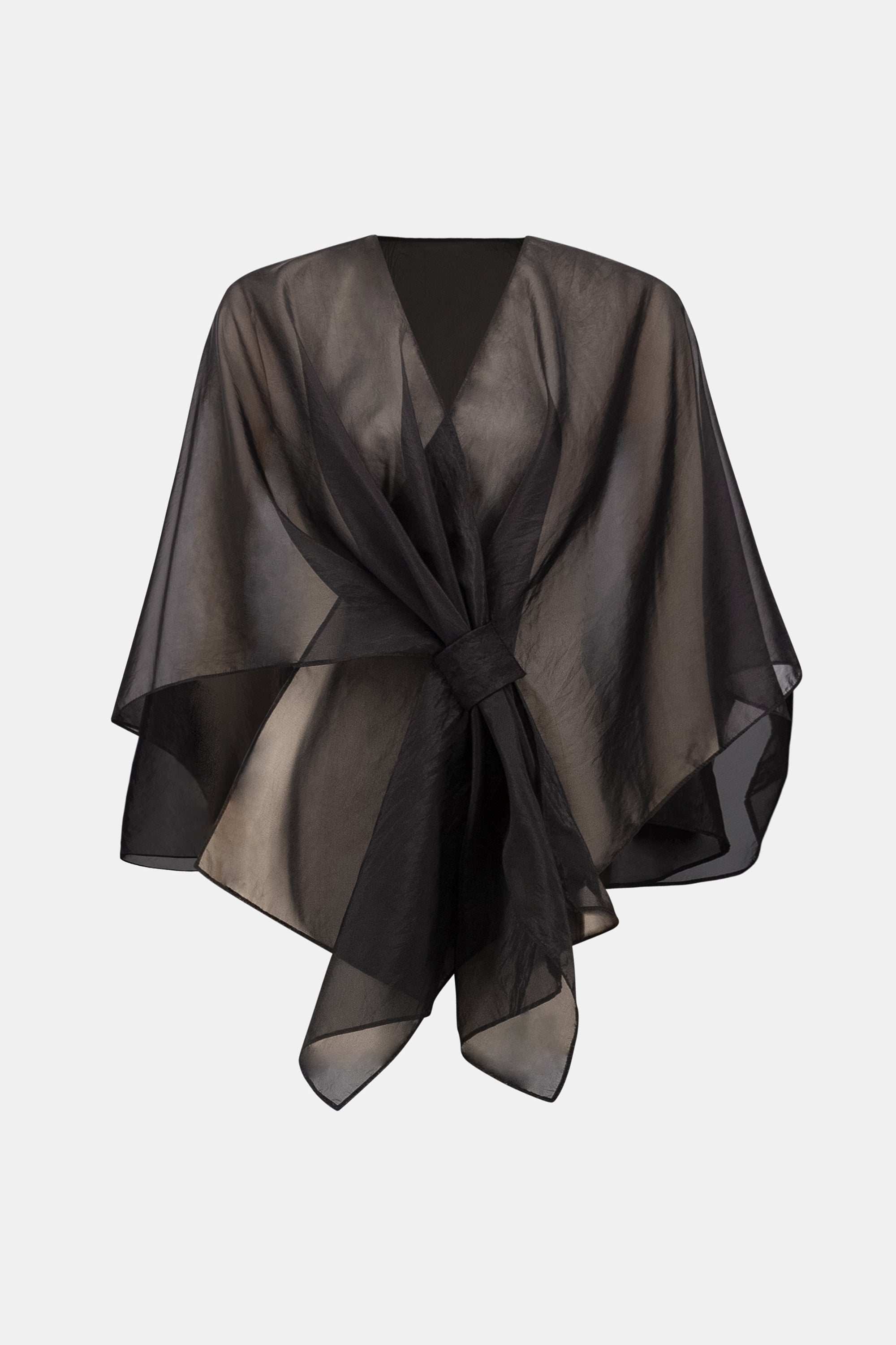 Joseph Ribkoff Signature Organza Asymmetric Cover-Up 263765 - Black