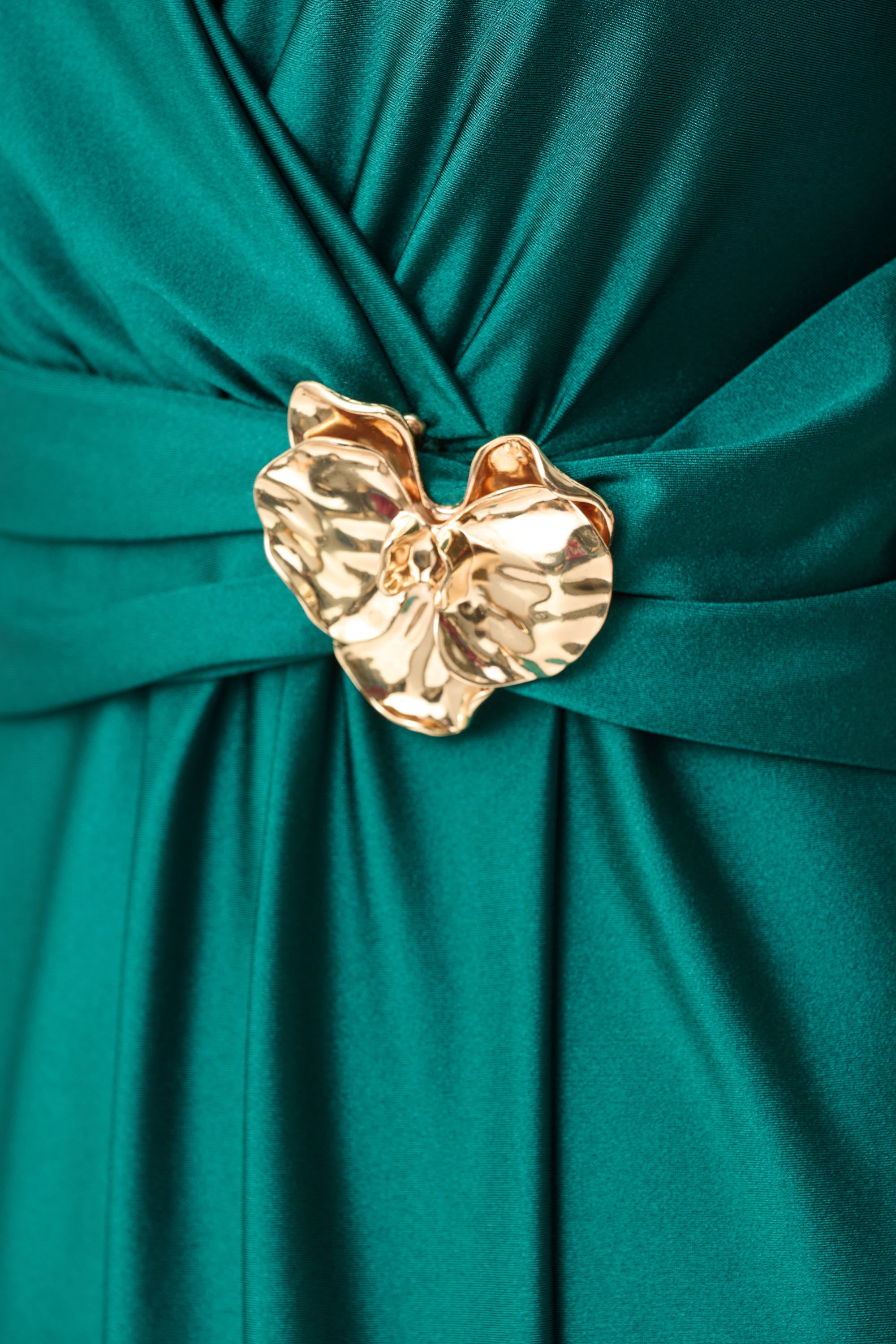 Joseph Ribkoff Signature Satin Wrap Dress 263733 - Opulent Green