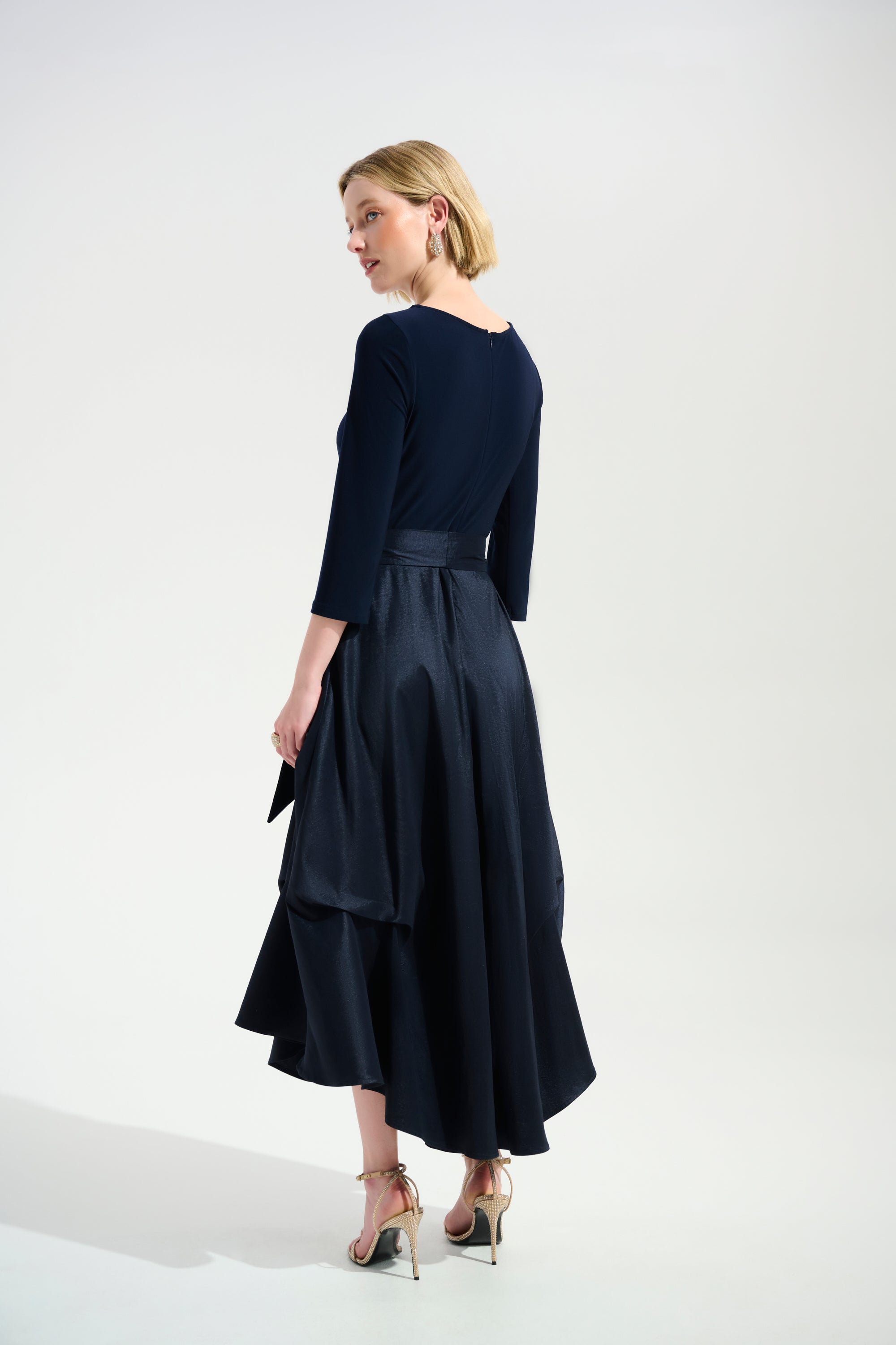 Joseph Ribkoff Signature Stretch Taffeta Fit & Flare Dress 261720 - Midnight Blue