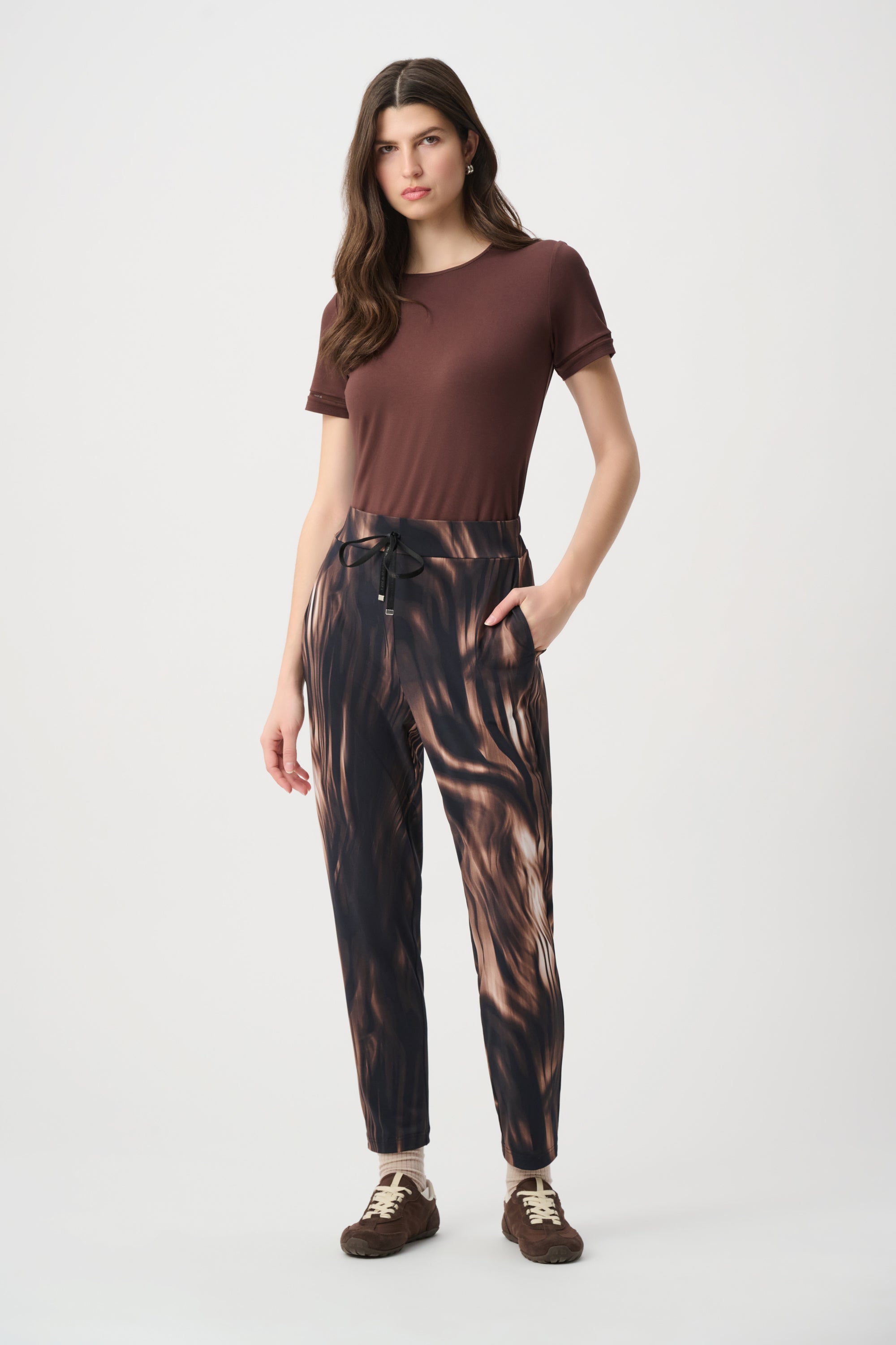 Joseph Ribkoff Sport Animal Print Joggers 264623 - Black/ Multi