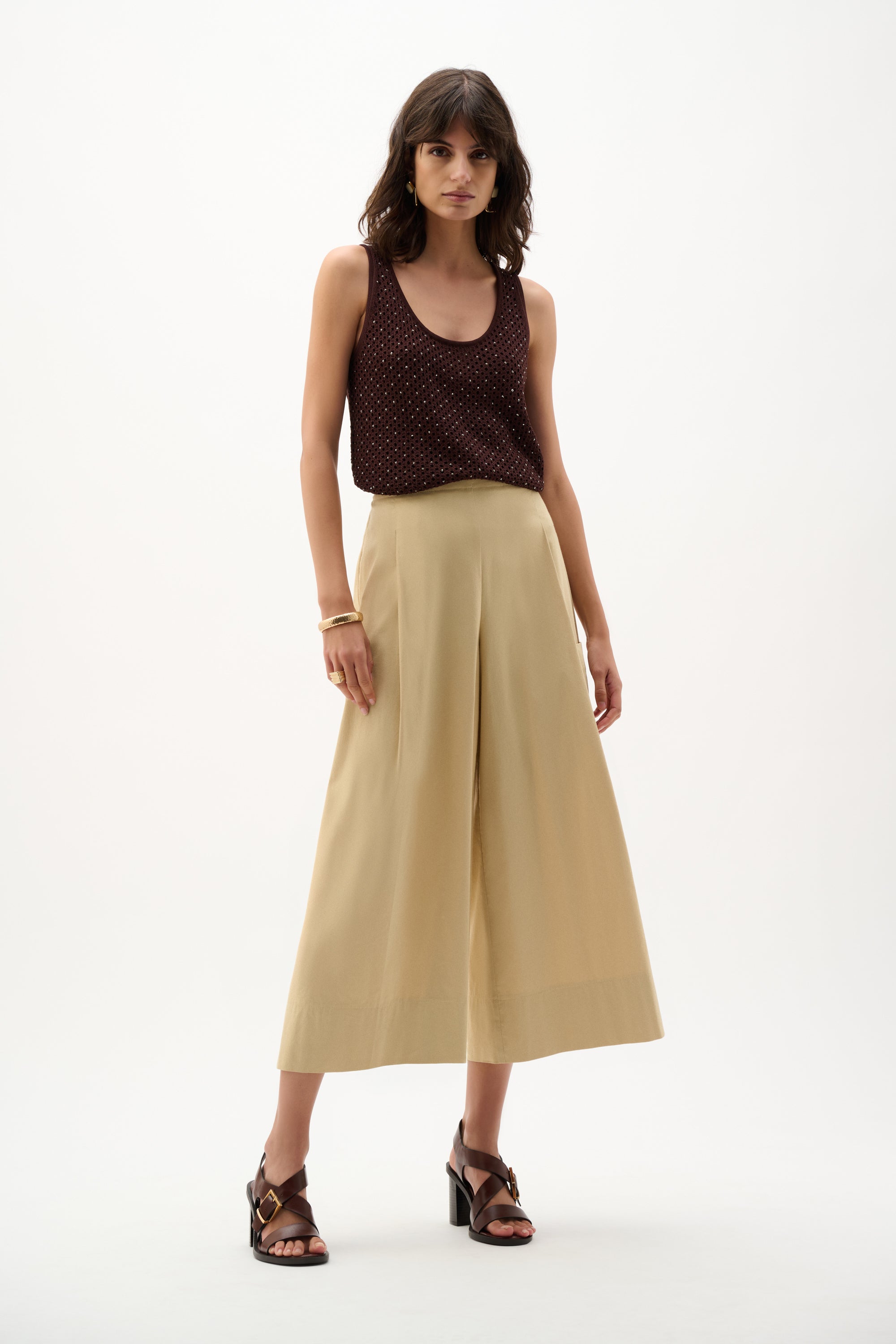 Joseph Ribkoff Pull-On Cullotte Pants 262083 - Flax