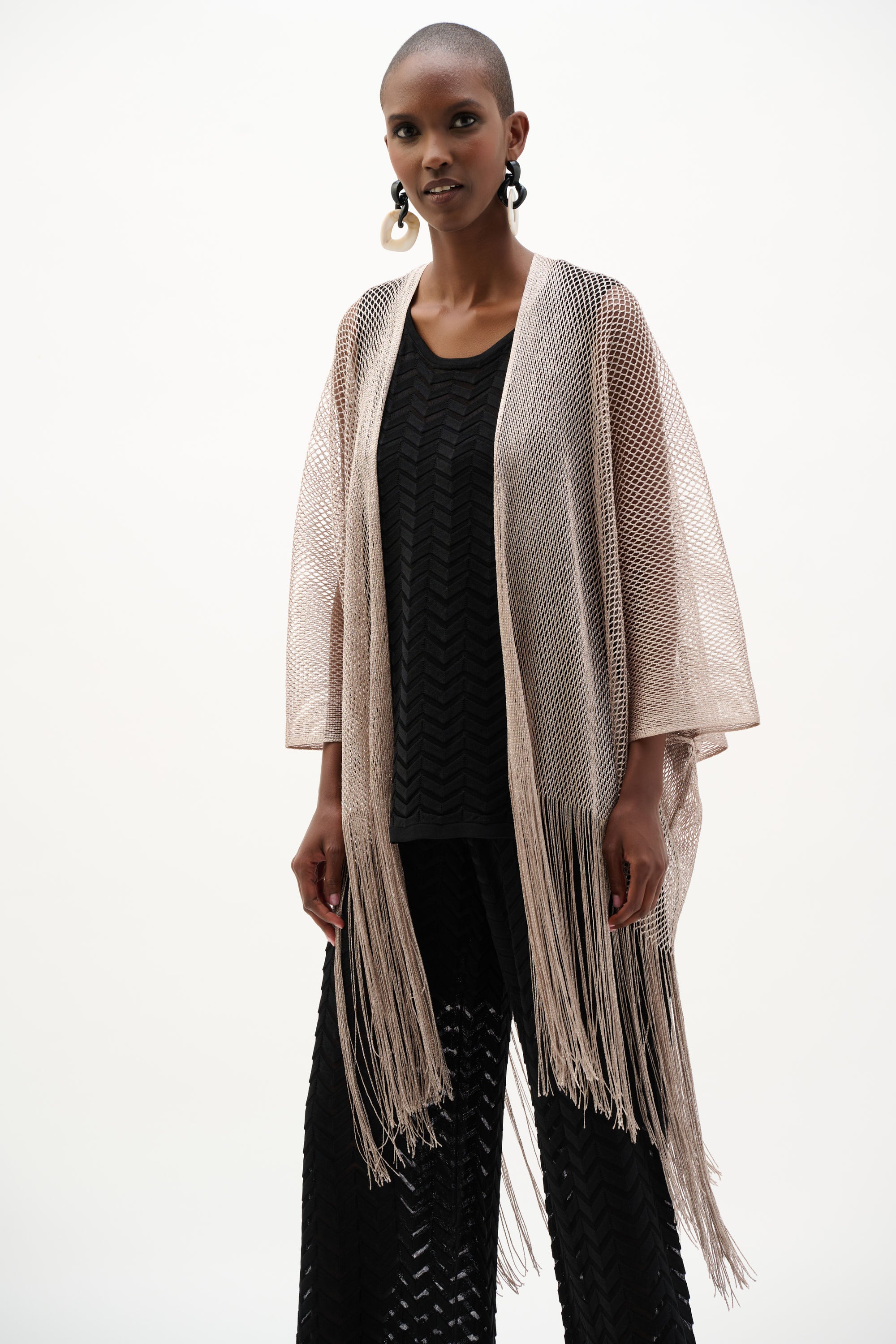 Joseph Ribkoff Draped Cover-Up With Fringe 262973 - 2 Colours