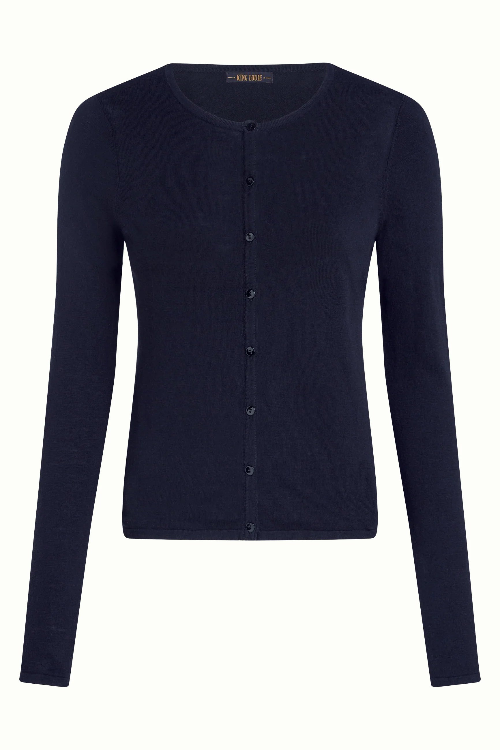 King Louie Round Neck Cardigan Cocoon - Blue