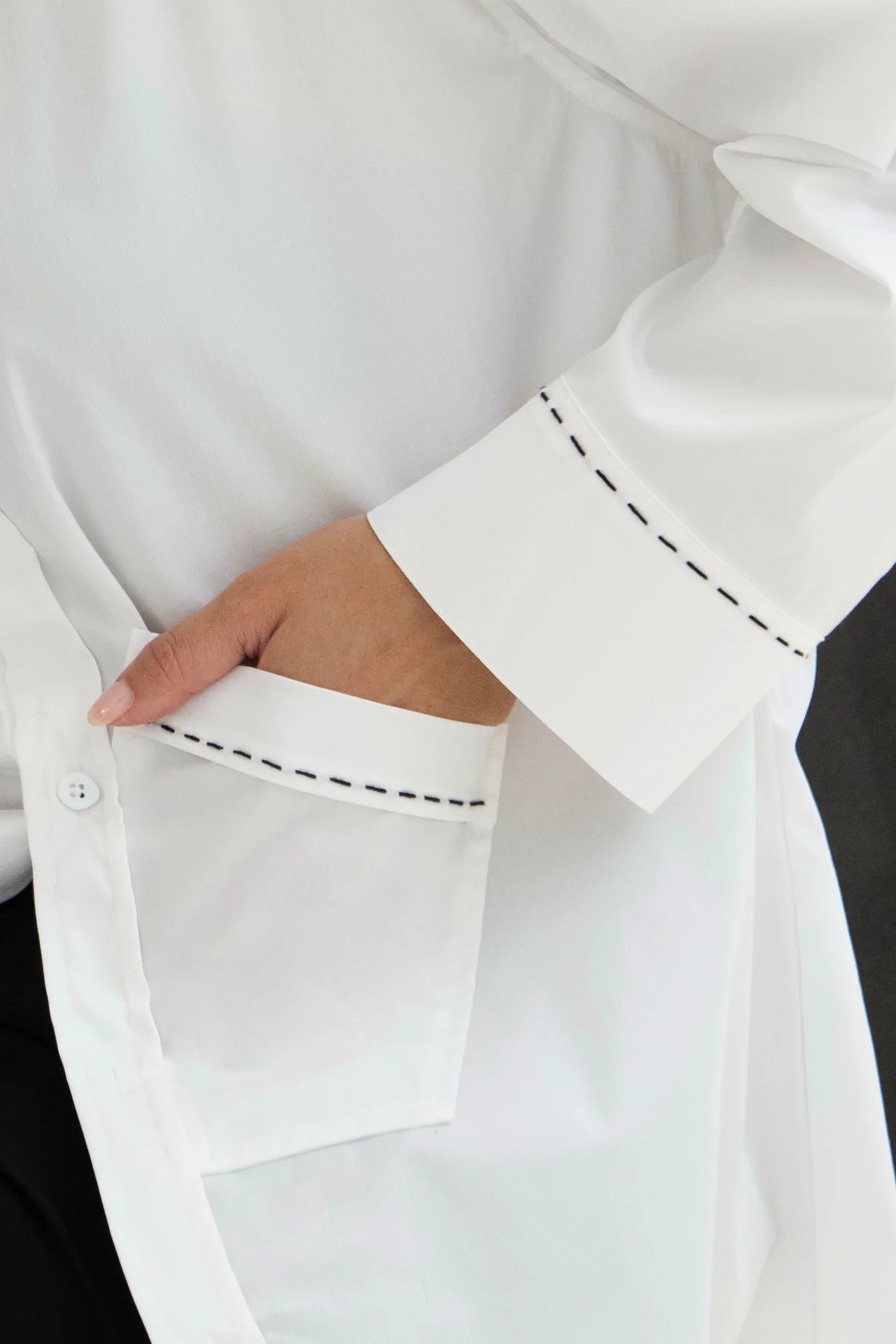 Lounge The Label Whistler Stitch Detail Shirt - White