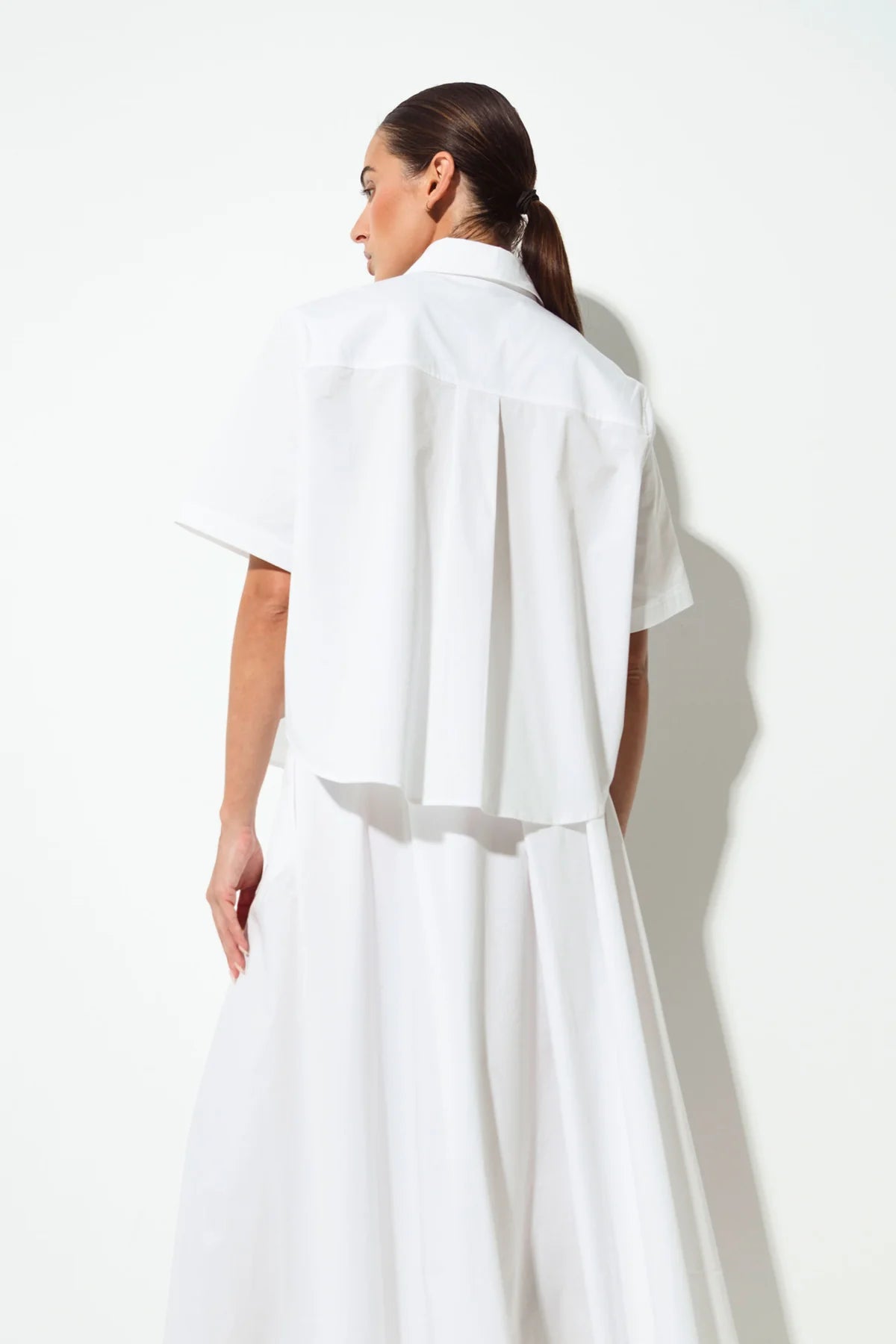Lounge The Label Vahine A-Line Short Sleeve Shirt - White