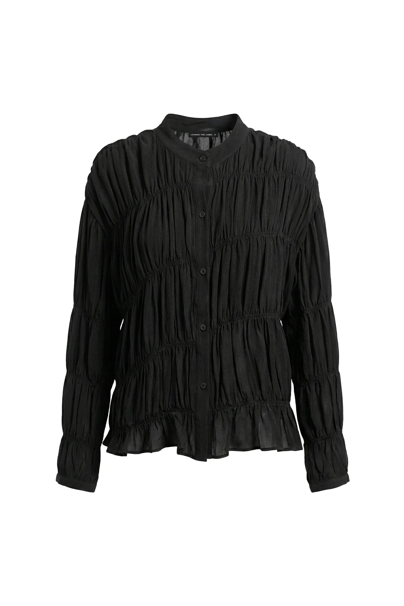 Lounge The Label Efate Smocked Shirt - Black