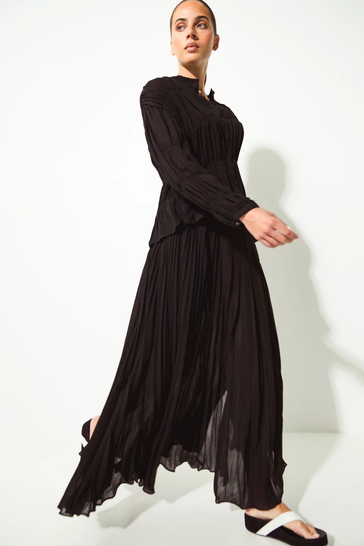 Lounge The Label Tremezzo Crepe Maxi Skirt - Black