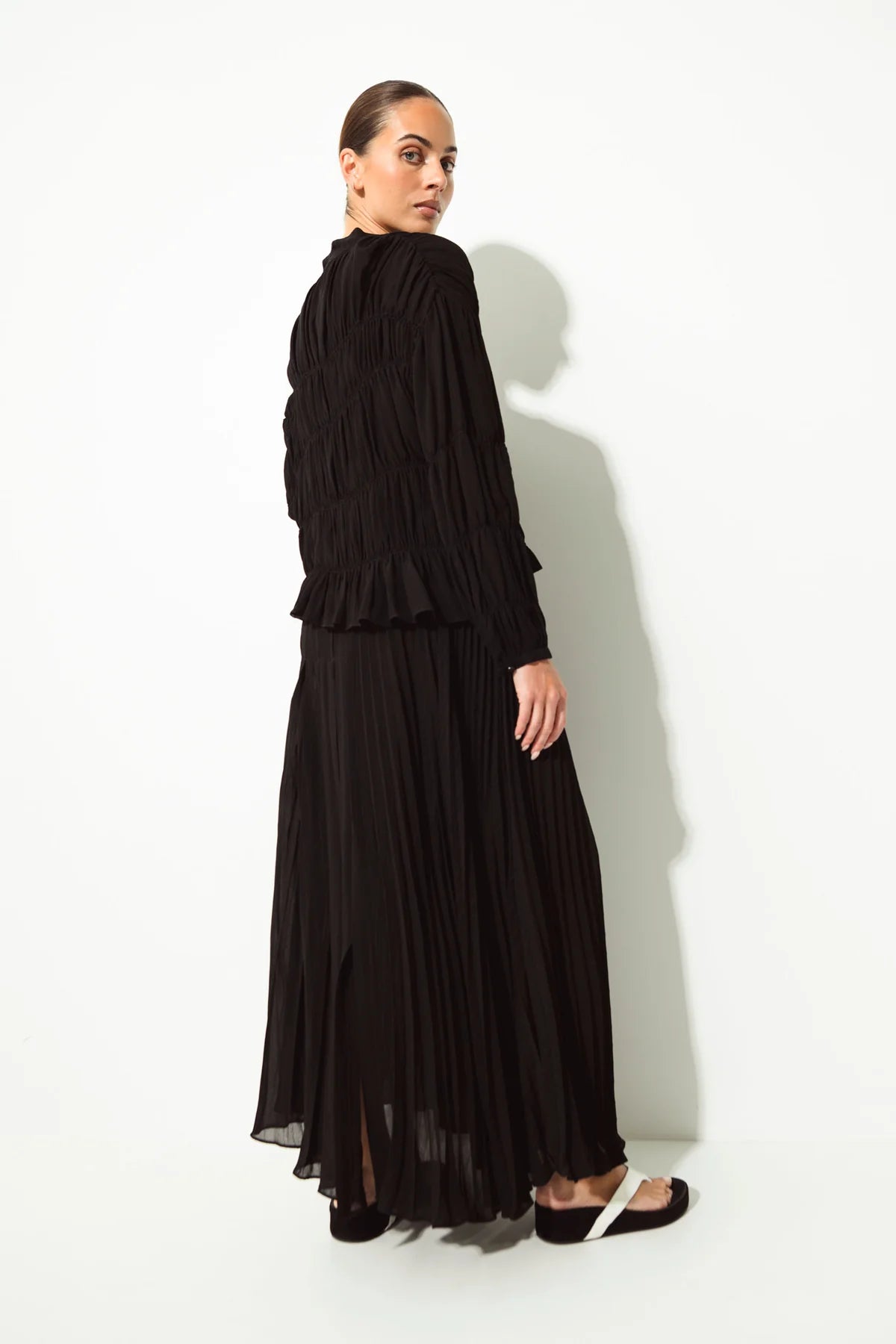 Lounge The Label Tremezzo Crepe Maxi Skirt - Black