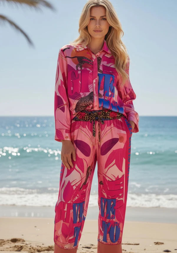 Miss Goodlife Pink Butterfly Pants - Multicolour