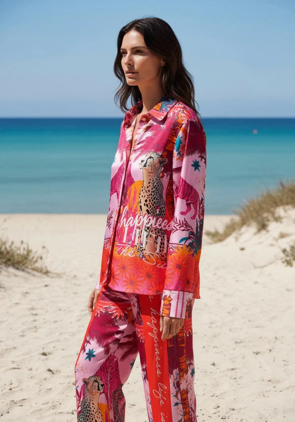 Miss Goodlife Tiger Heart Blouse - Multicolour