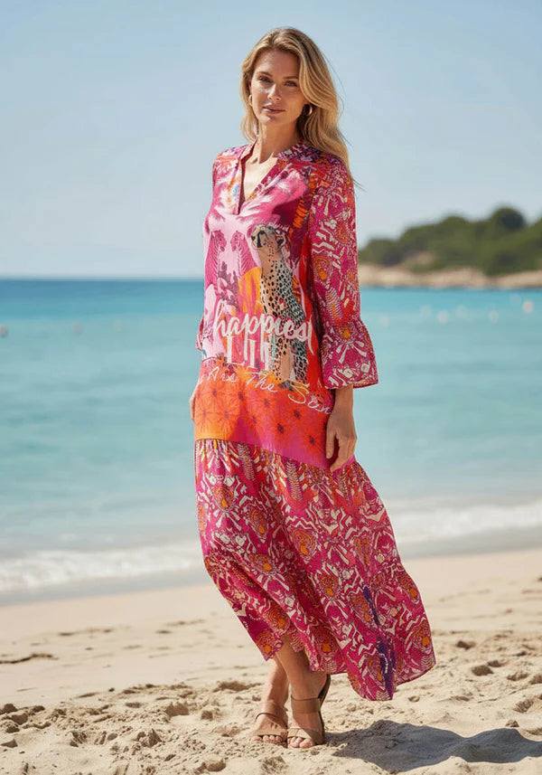 Miss Goodlife Tiger Heart Dress - Multicolour