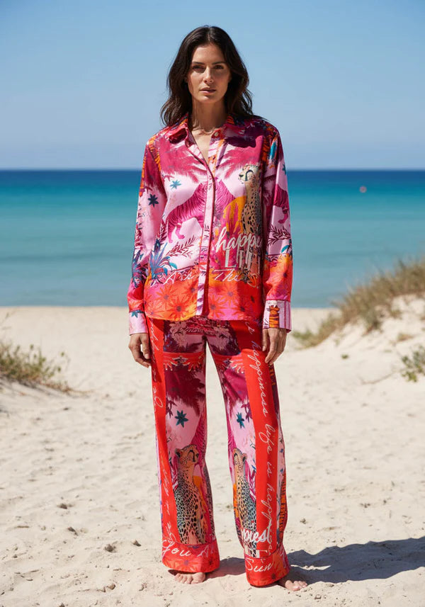 Miss Goodlife Tiger Heart Pants - Multicolour