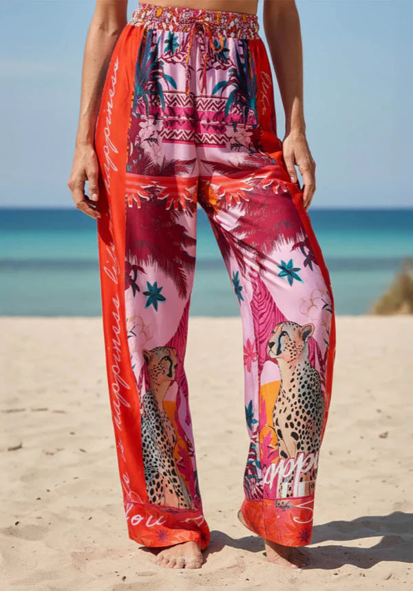 Miss Goodlife Tiger Heart Pants - Multicolour