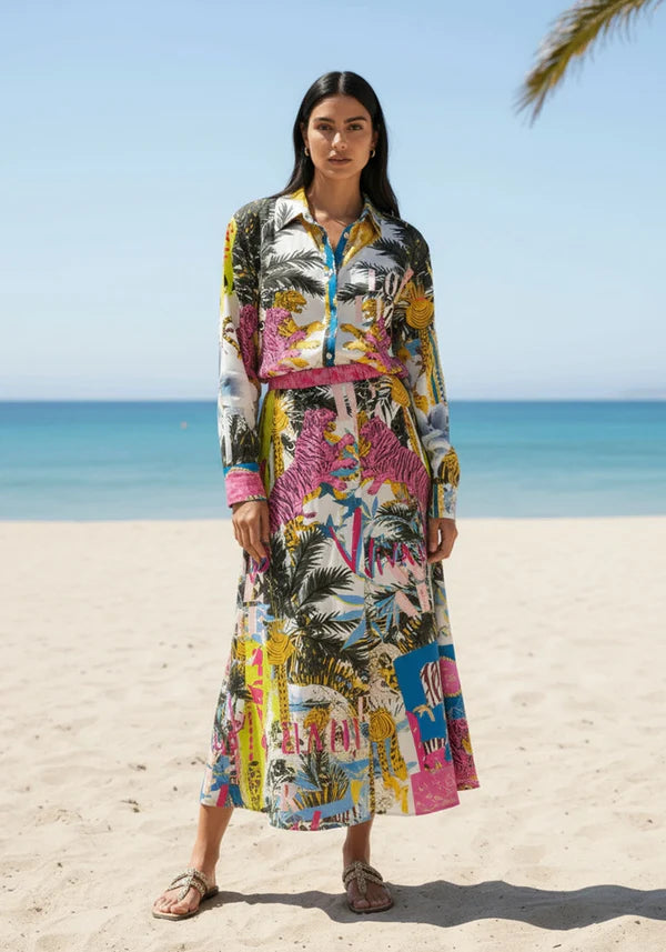 Miss Goodlife Viva La Jungle Skirt - Multicolour