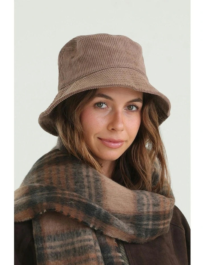 Morgan & Taylor Dallas Cord Bucket Hat - Brown