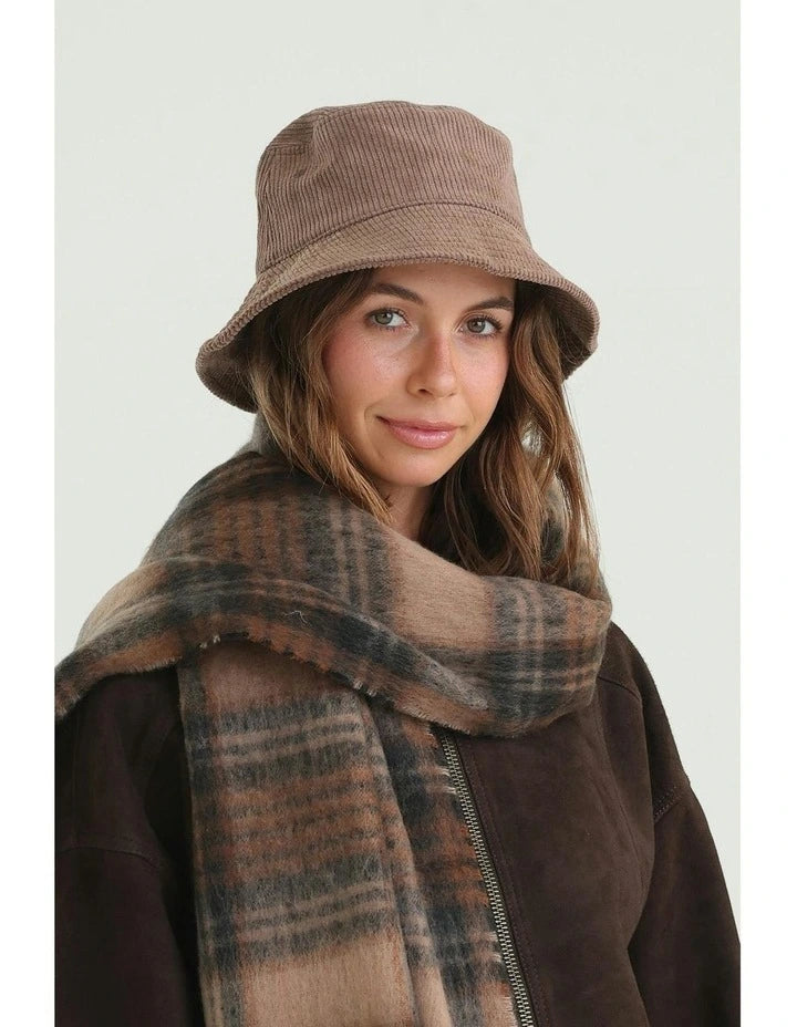 Morgan & Taylor Dallas Cord Bucket Hat - Brown