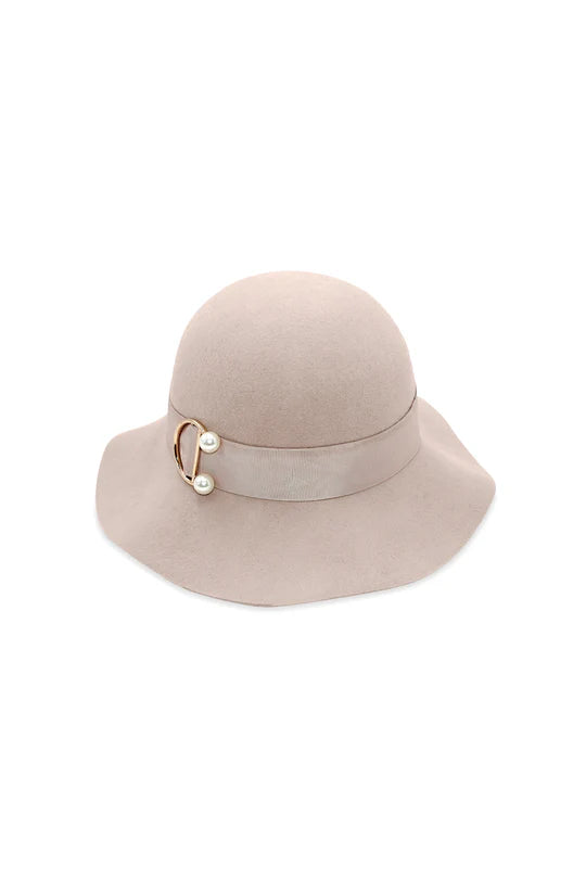 Morgan & Taylor Saige Felt Cloche Hat - Beige