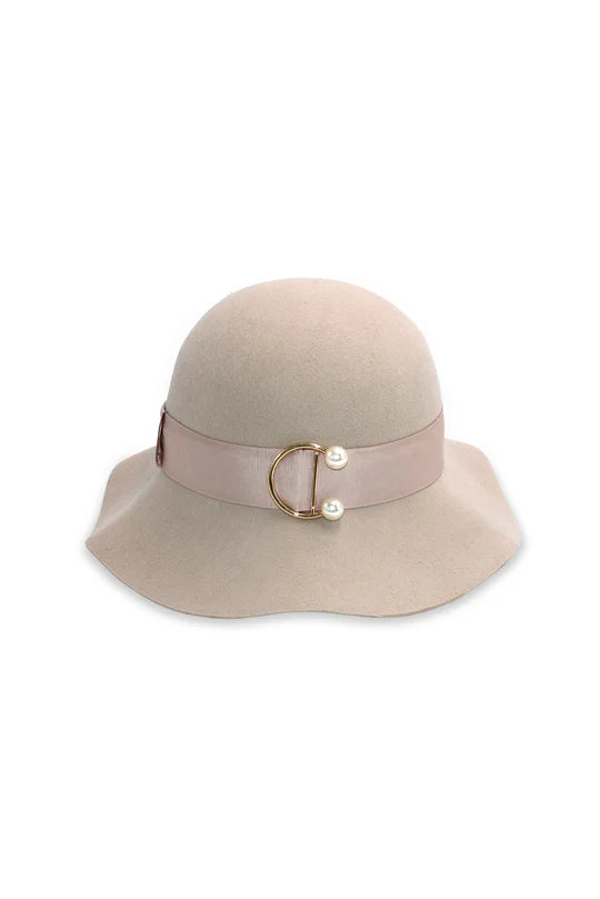 Morgan & Taylor Saige Felt Cloche Hat - Beige