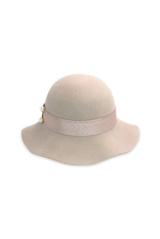 Morgan & Taylor Saige Felt Cloche Hat - Beige