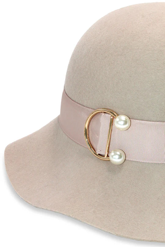 Morgan & Taylor Saige Felt Cloche Hat - Beige