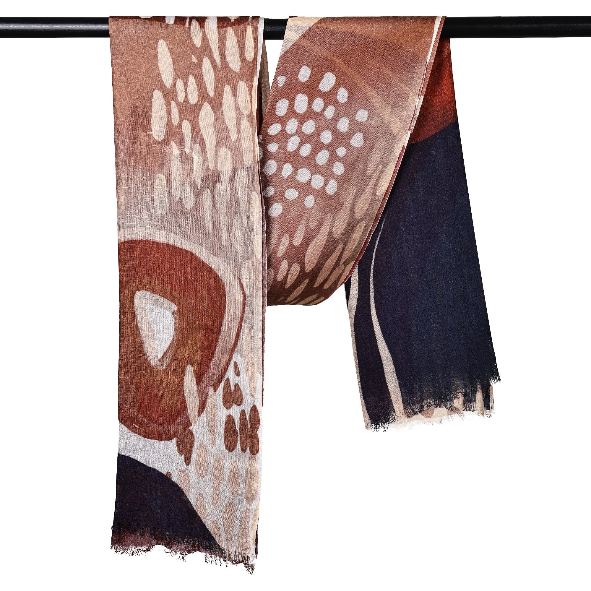 Wearable Art Terracotta Eclipse Scarf - Brown Multi