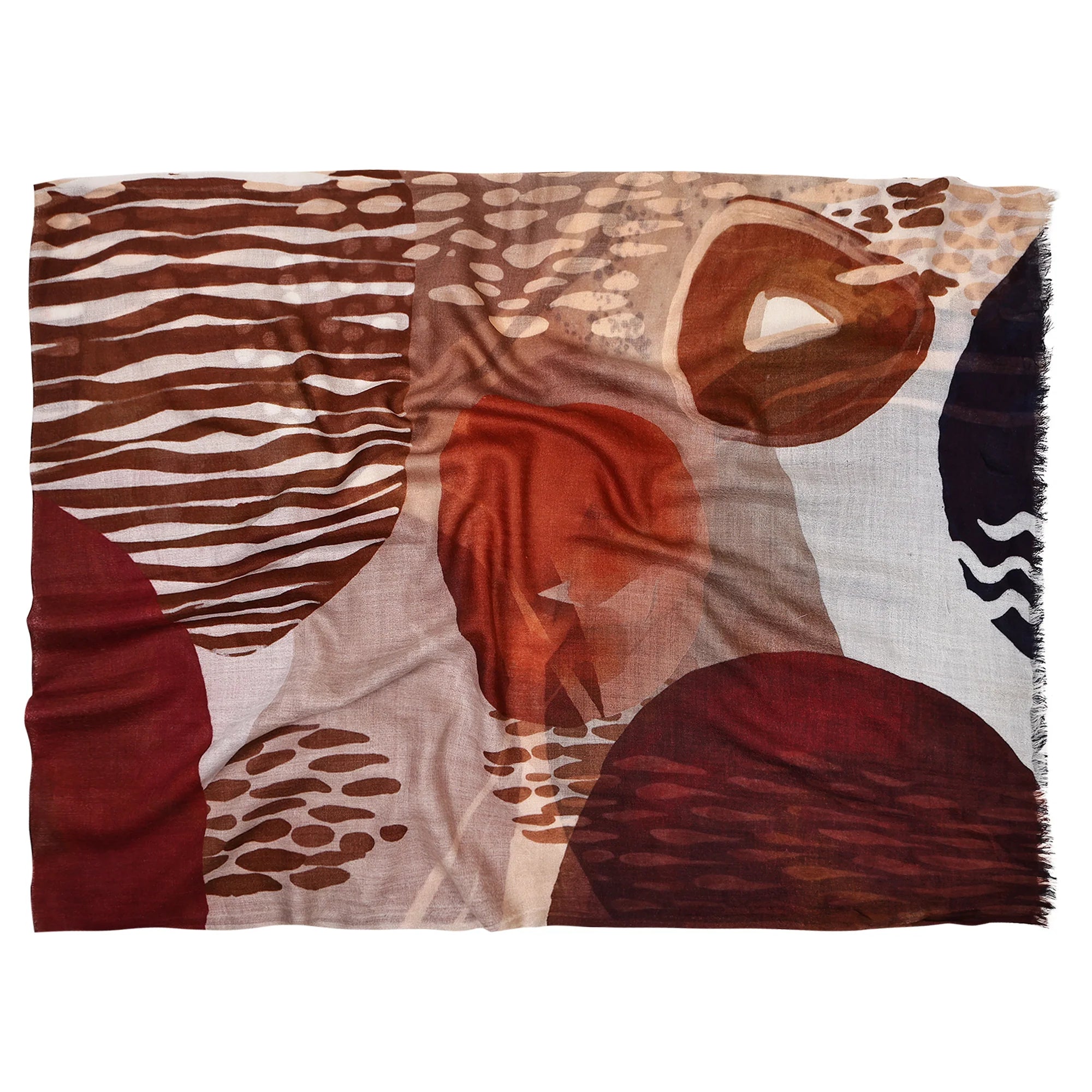 Wearable Art Terracotta Eclipse Scarf - Brown Multi
