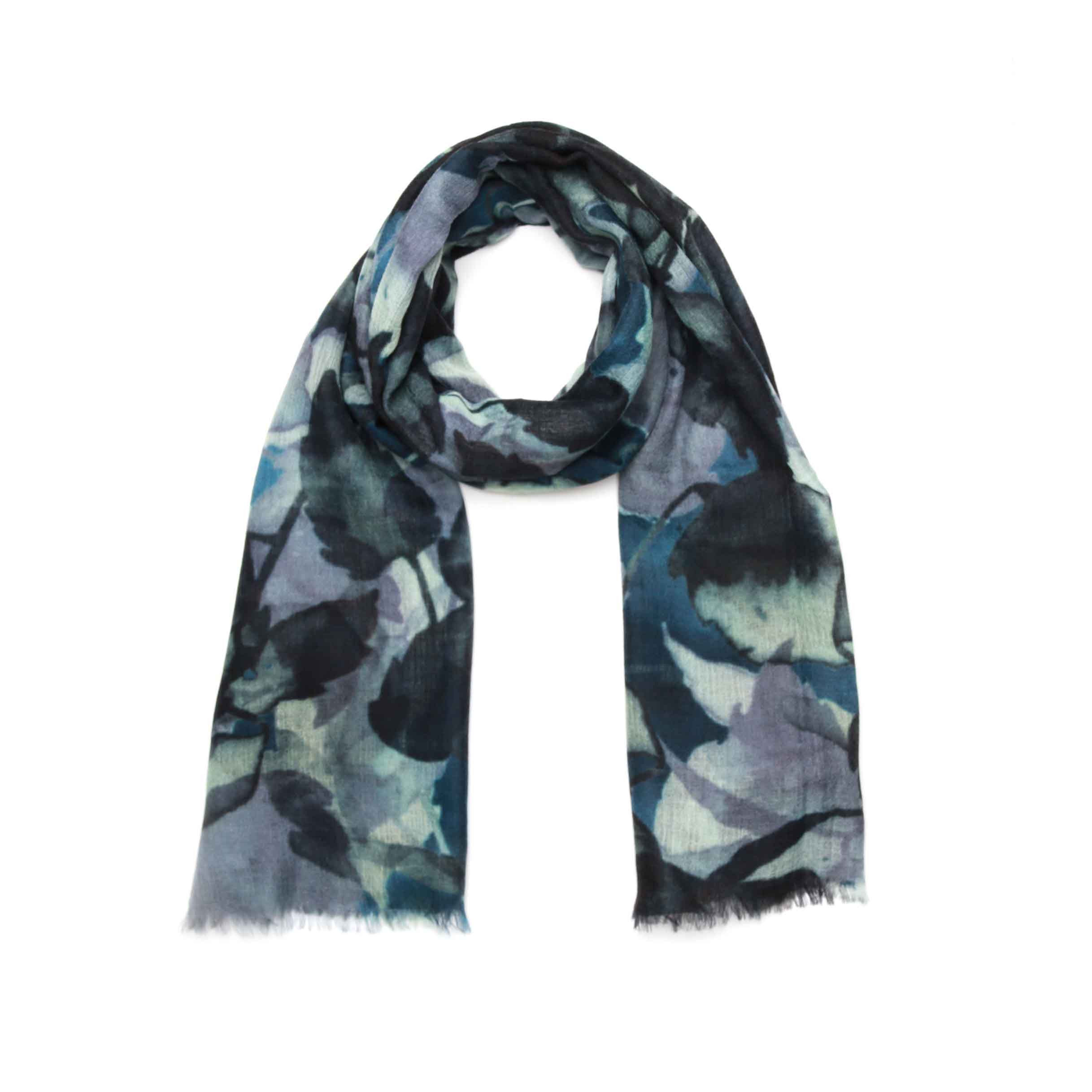 Wearable Art Midnight Ivy Scarf - Turquoise/ Green