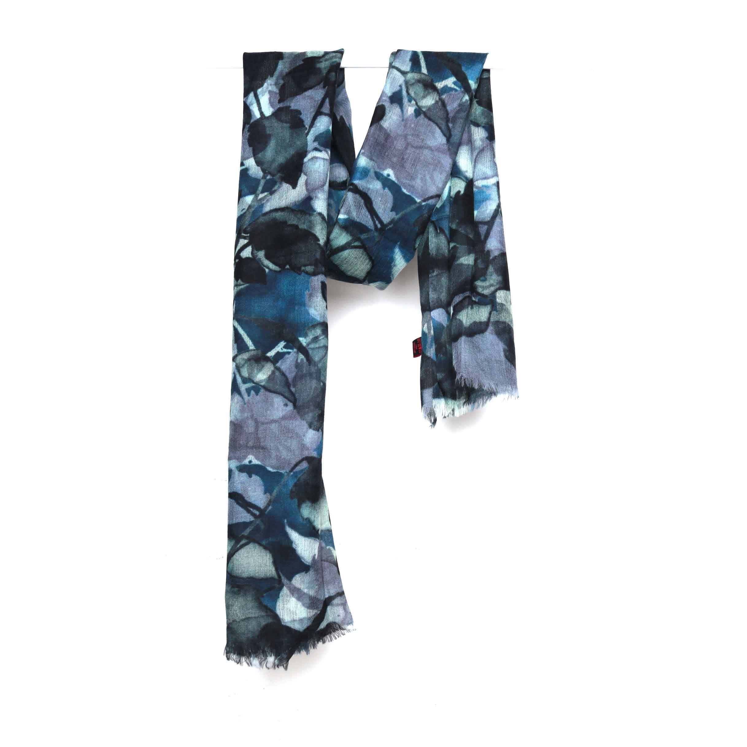Wearable Art Midnight Ivy Scarf - Turquoise/ Green