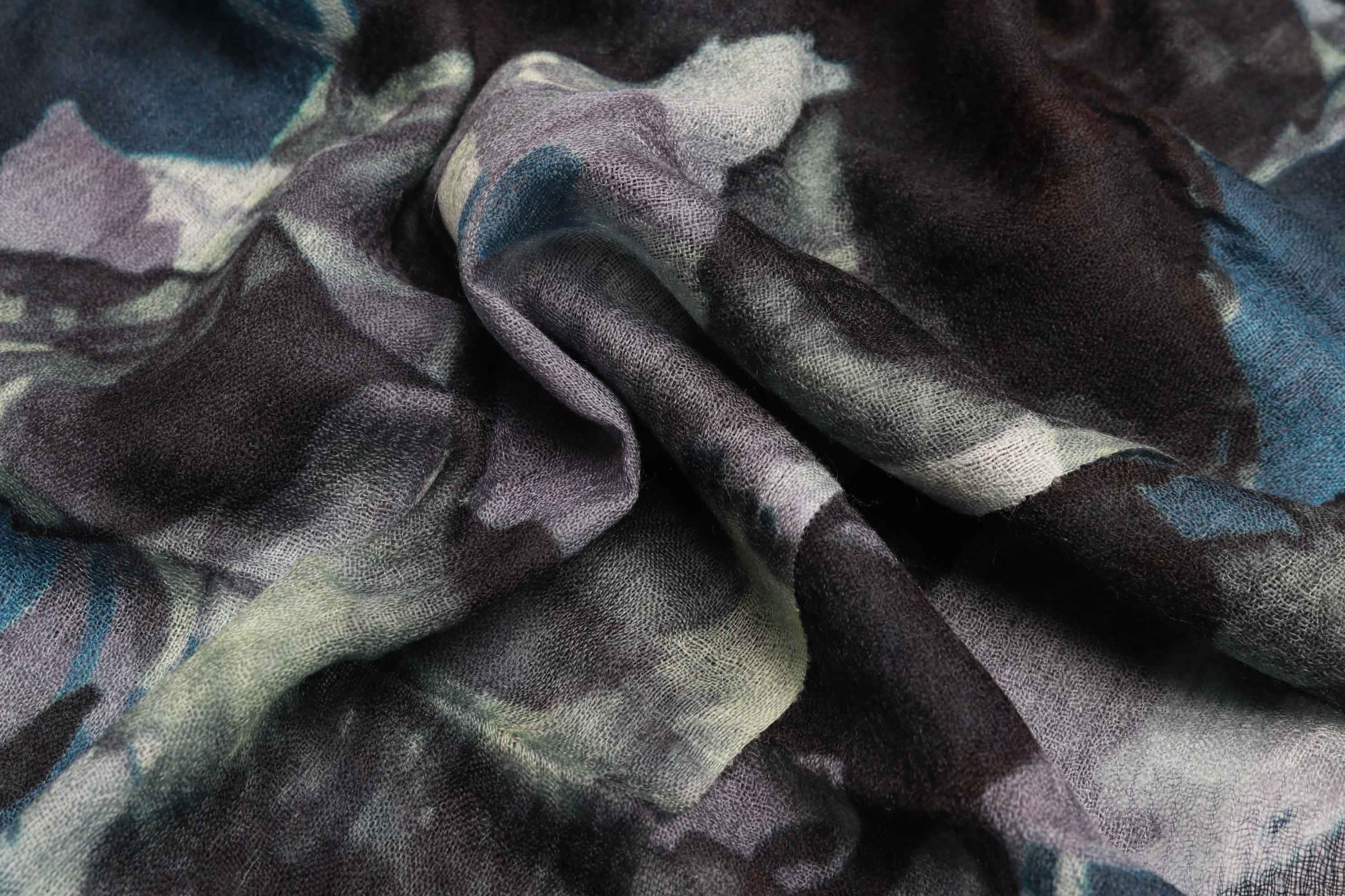 Wearable Art Midnight Ivy Scarf - Turquoise/ Green