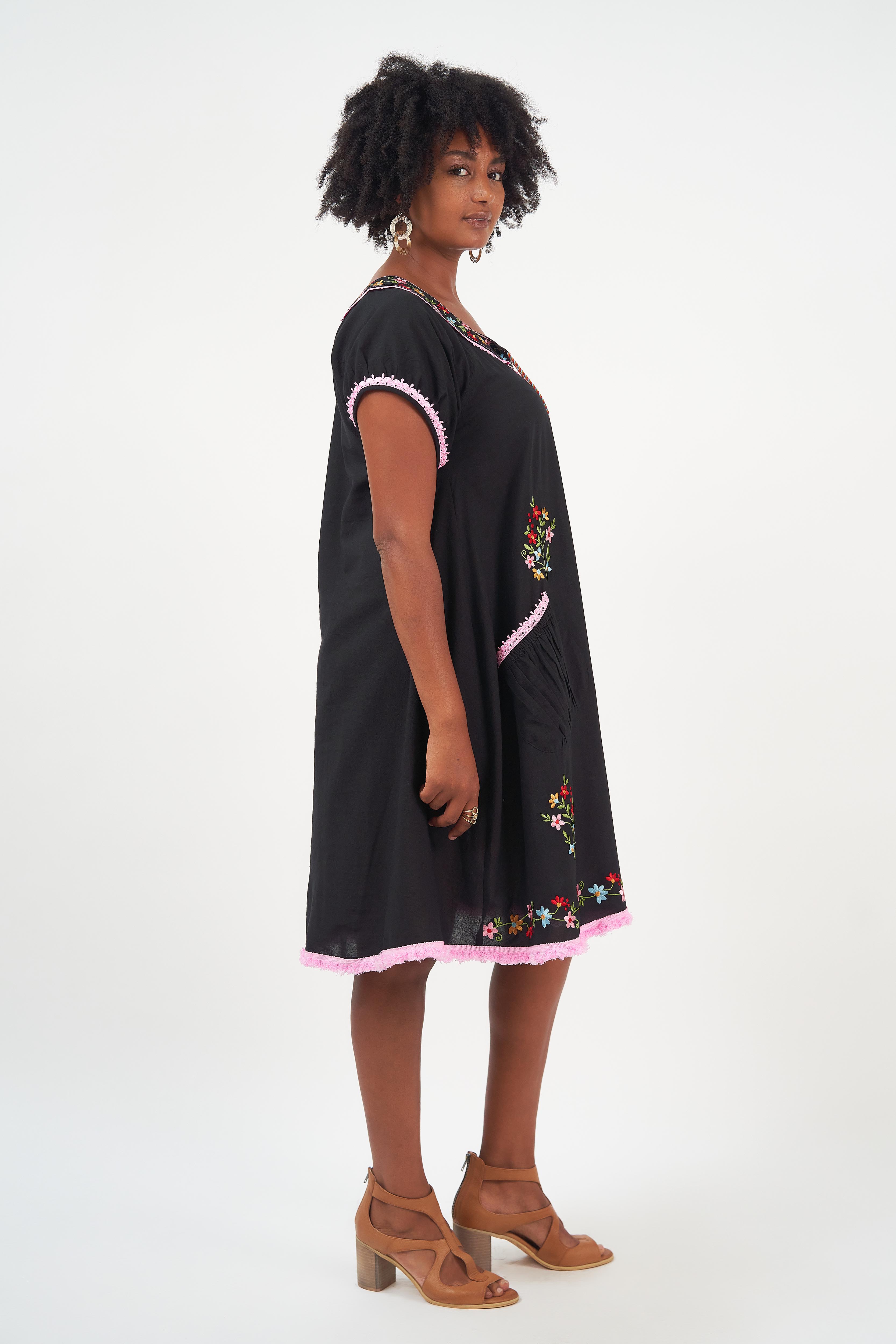 Naudic Sao Paulo Dress - Splendour Embroidery Black