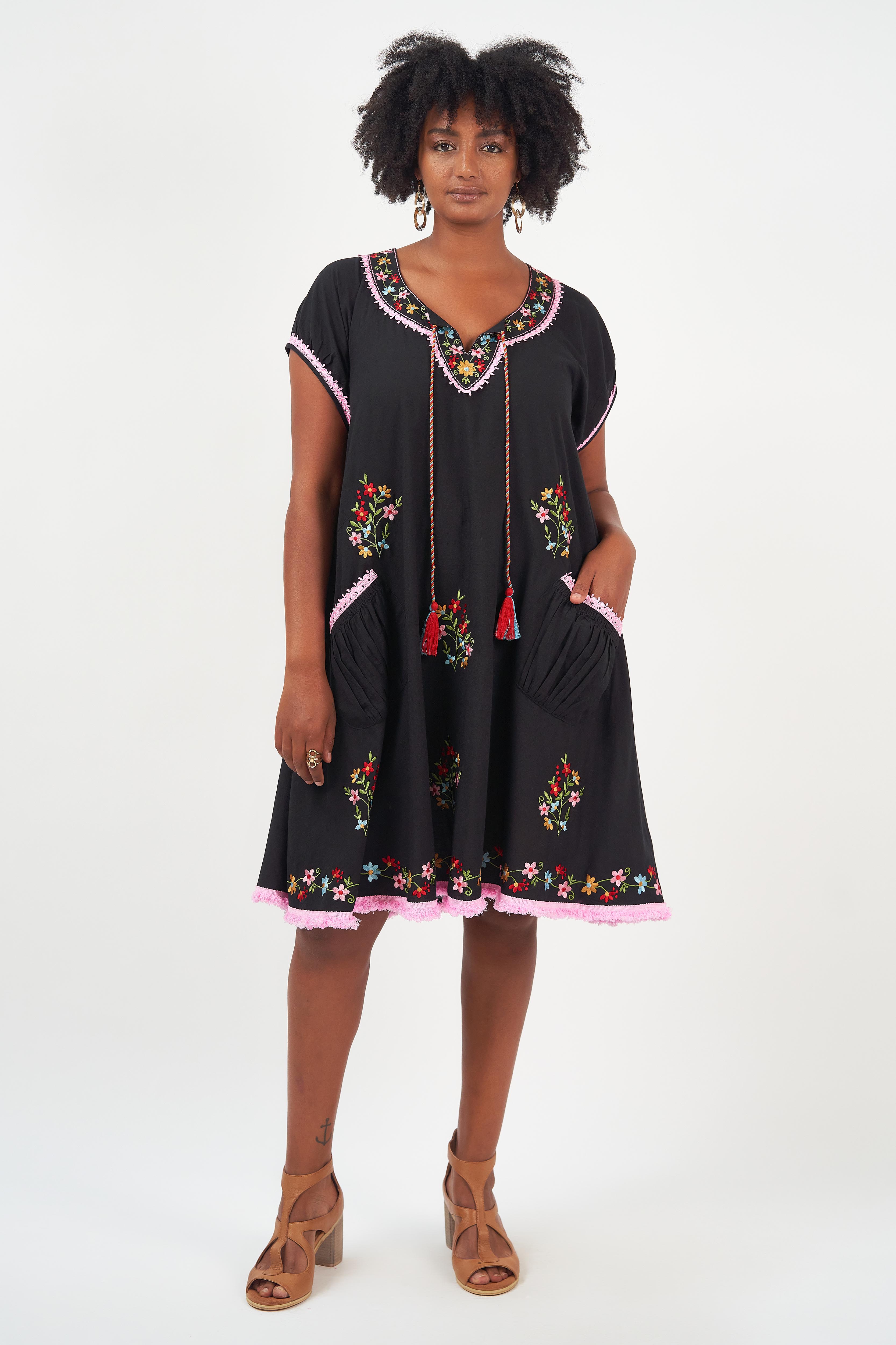 Naudic Sao Paulo Dress - Splendour Embroidery Black